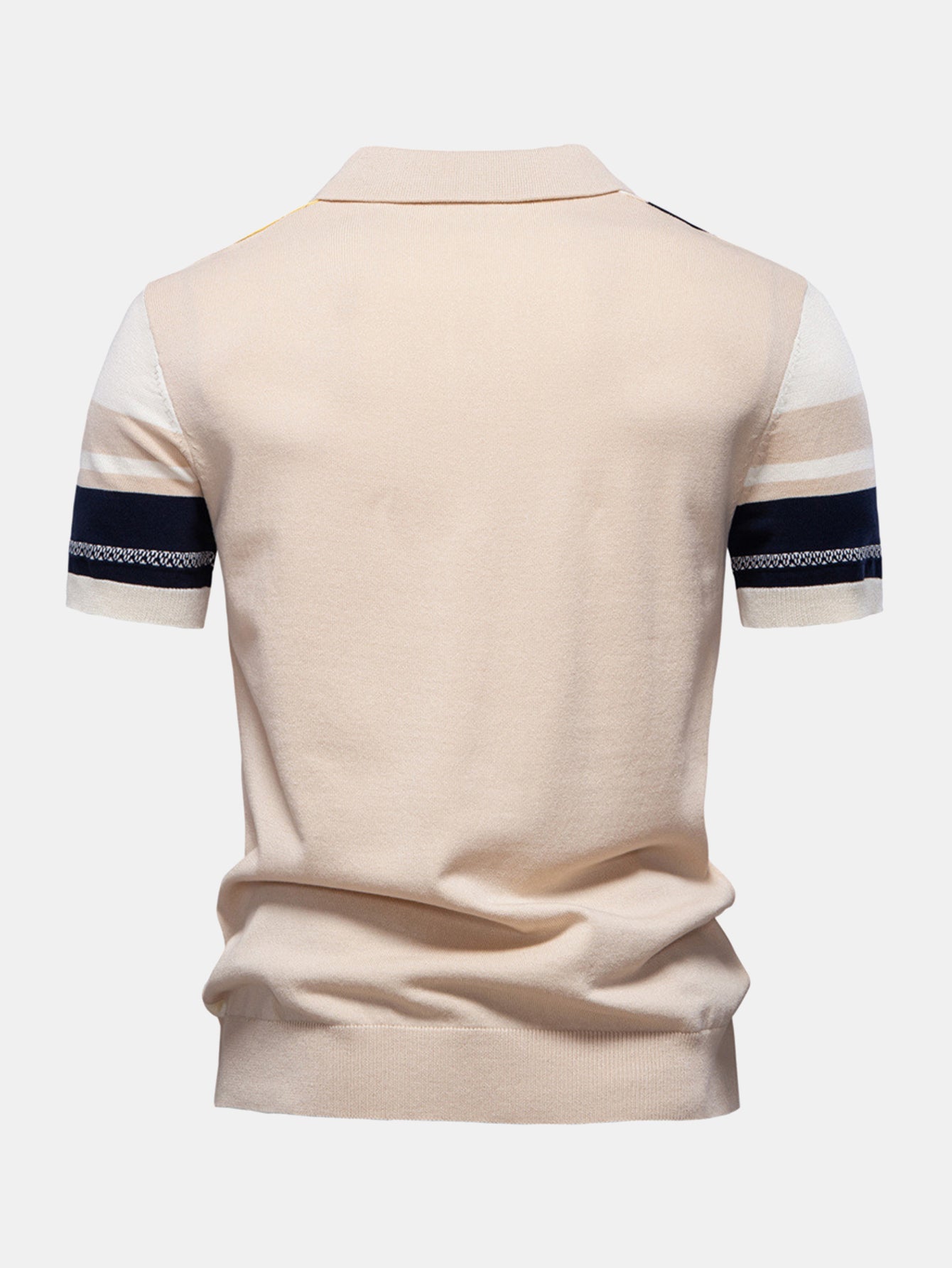 Contrast Stripe Knit Polo Shirt