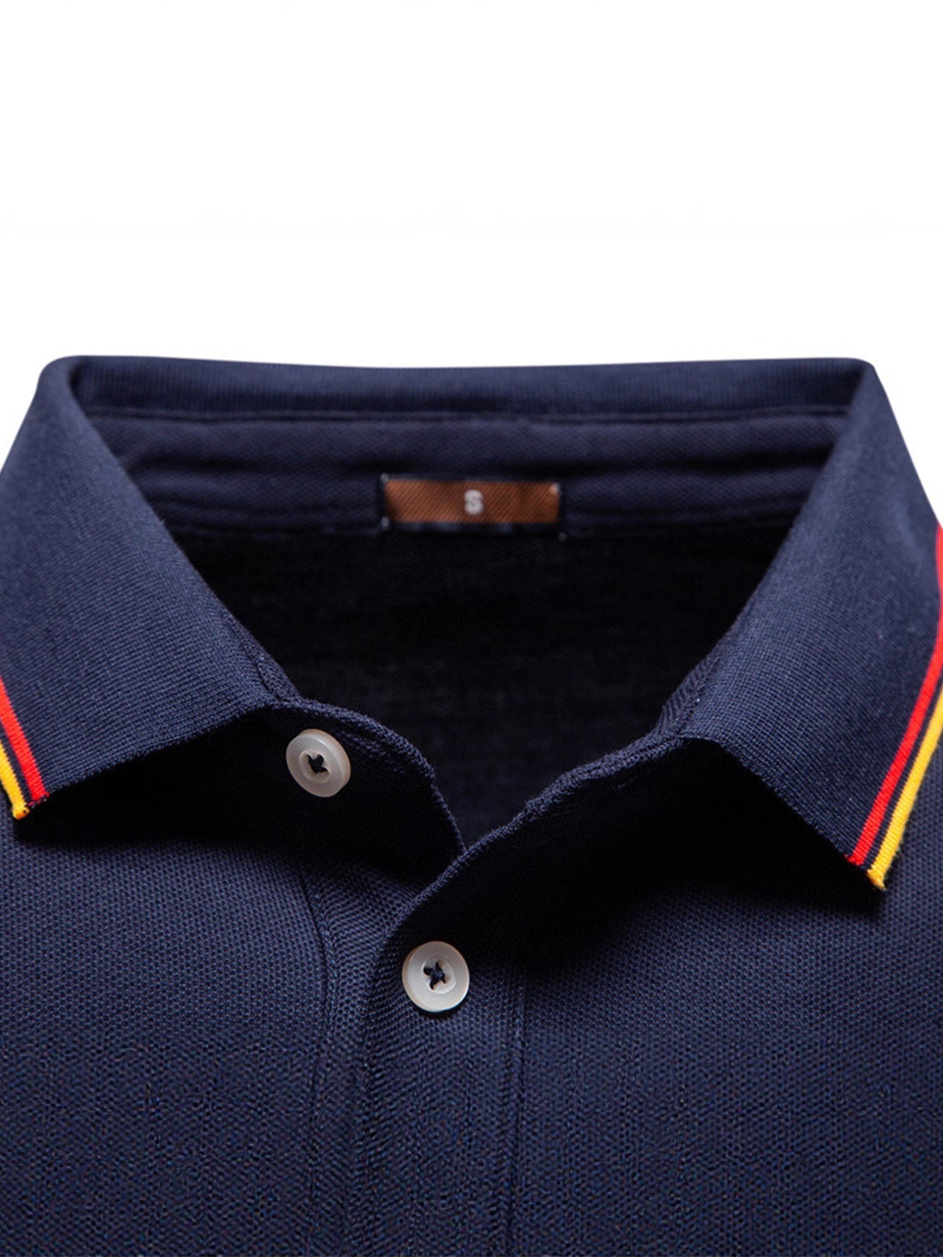 Long Sleeved Contrast Polo Shirt