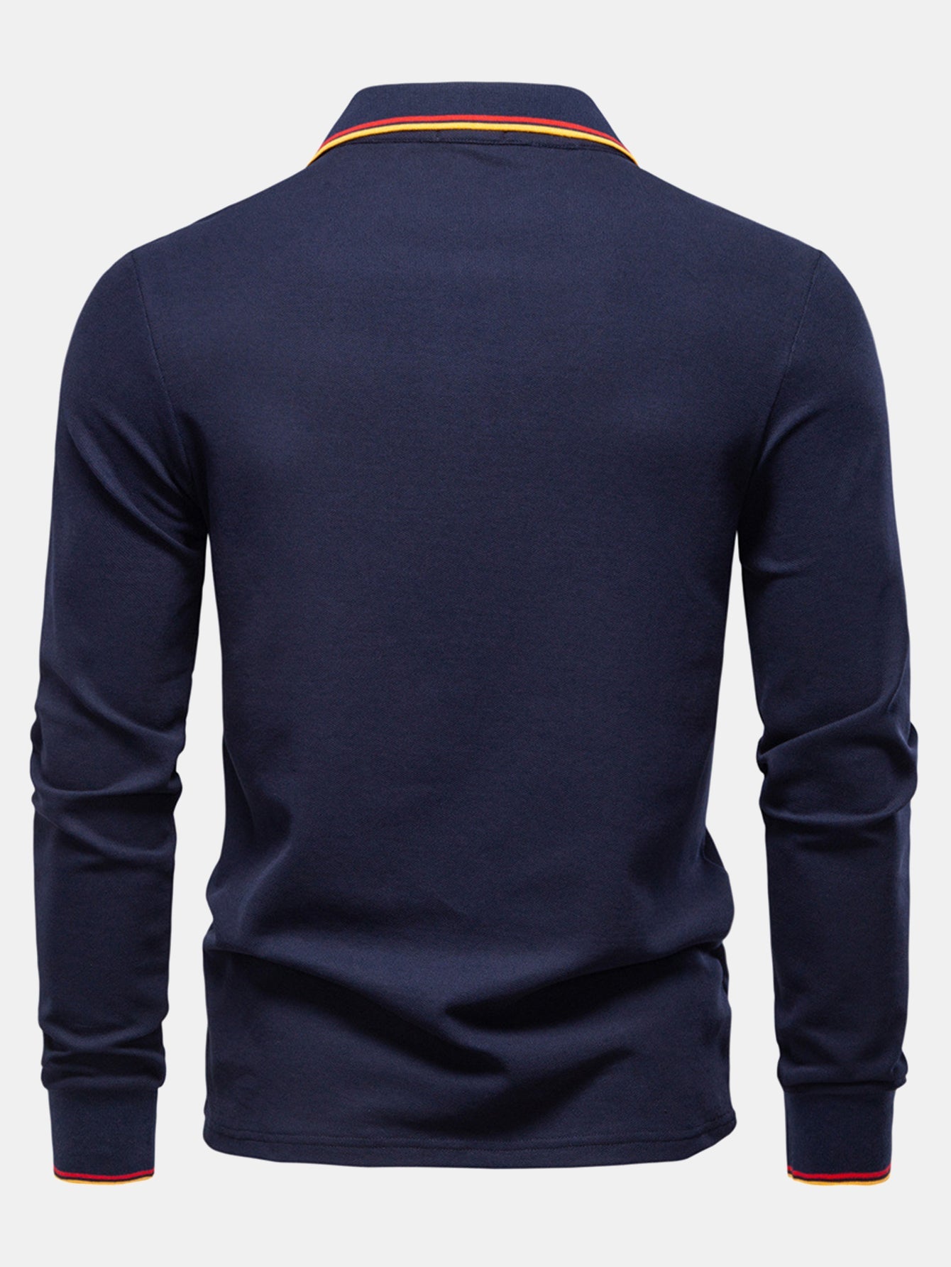 Long Sleeved Contrast Polo Shirt
