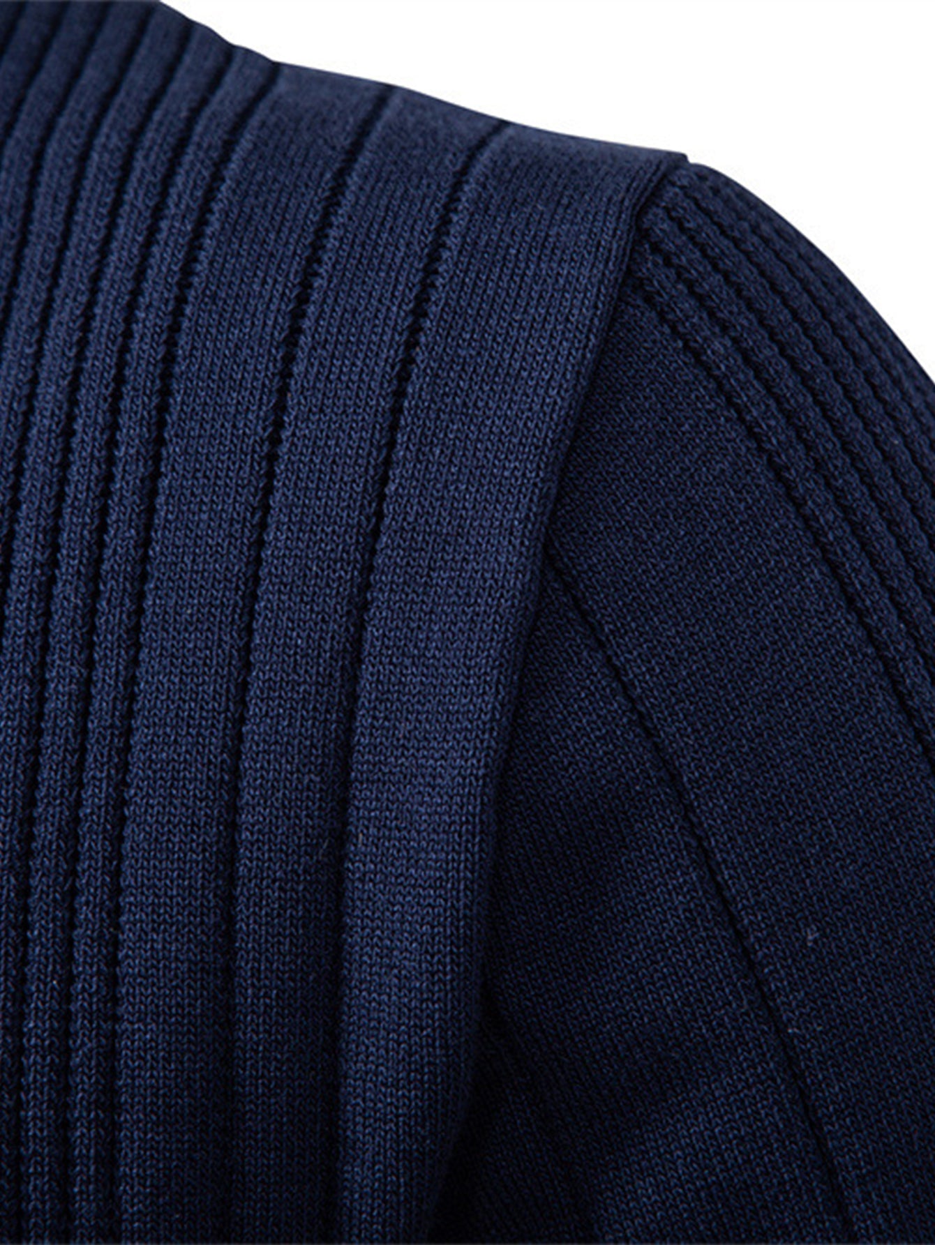 Long Sleeved Knitted Stripe Jacquard Polo Shirt