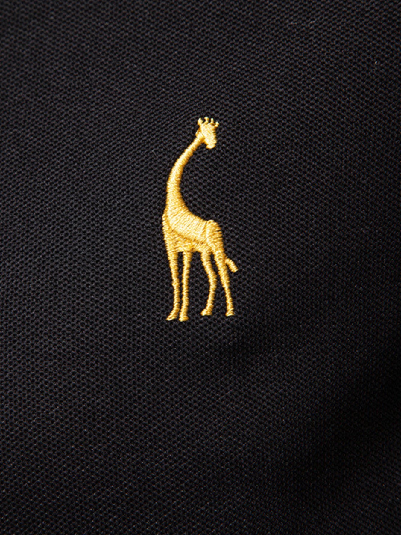 Long Sleeved Giraffe Embroidery Polo Shirt