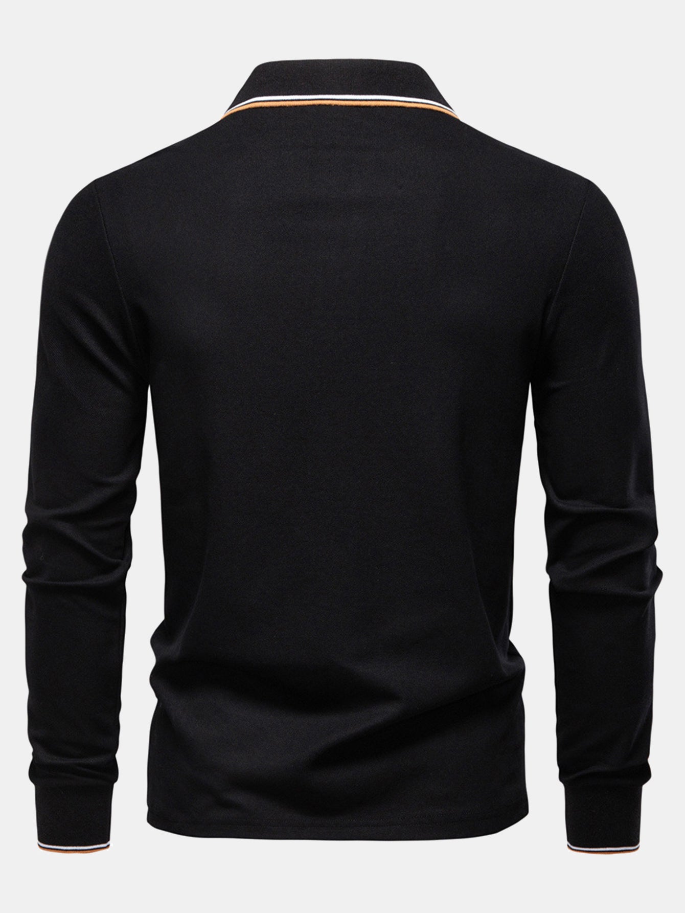 Long Sleeved Contrast Polo Shirt
