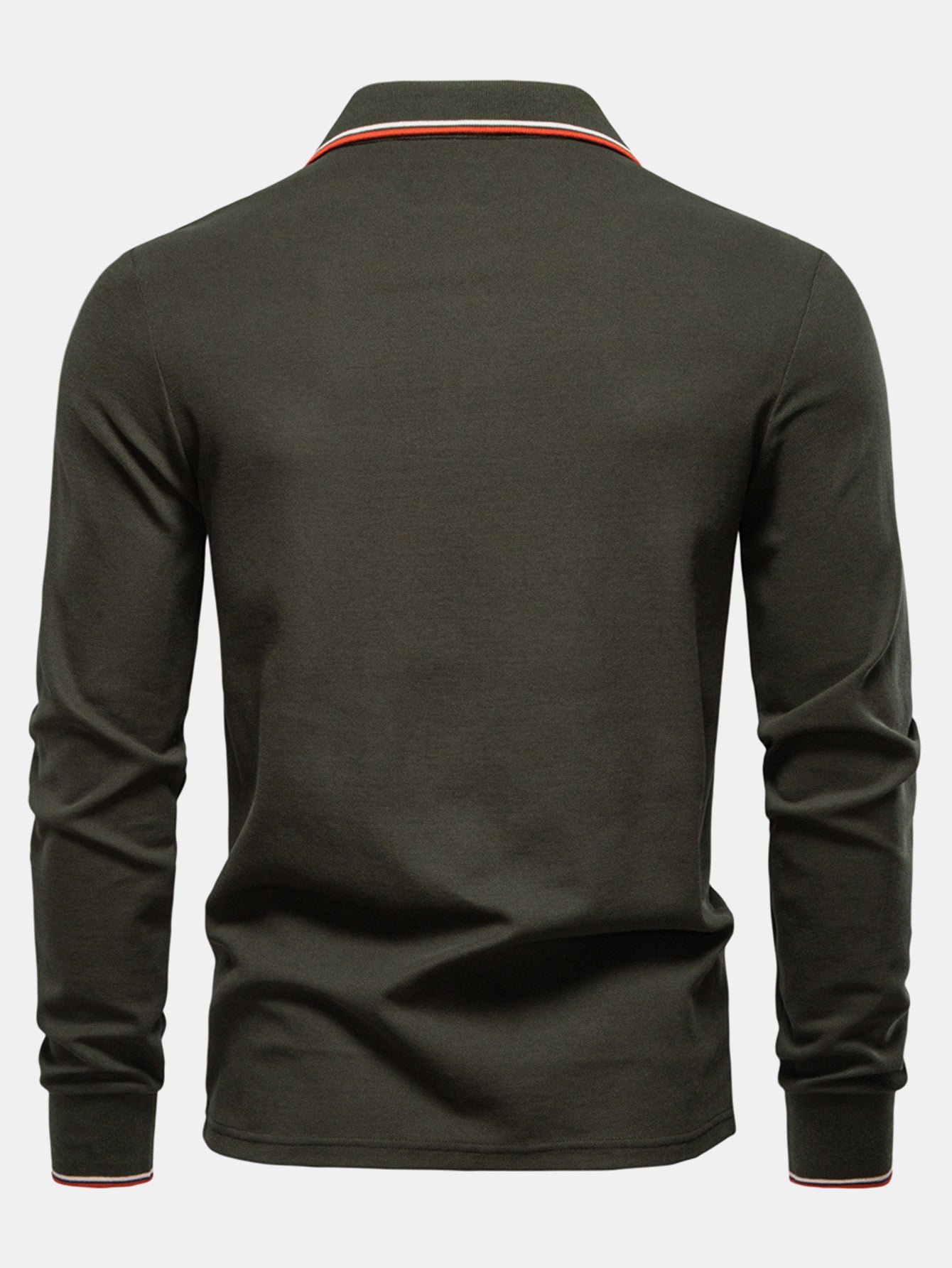 Long Sleeved Contrast Polo Shirt