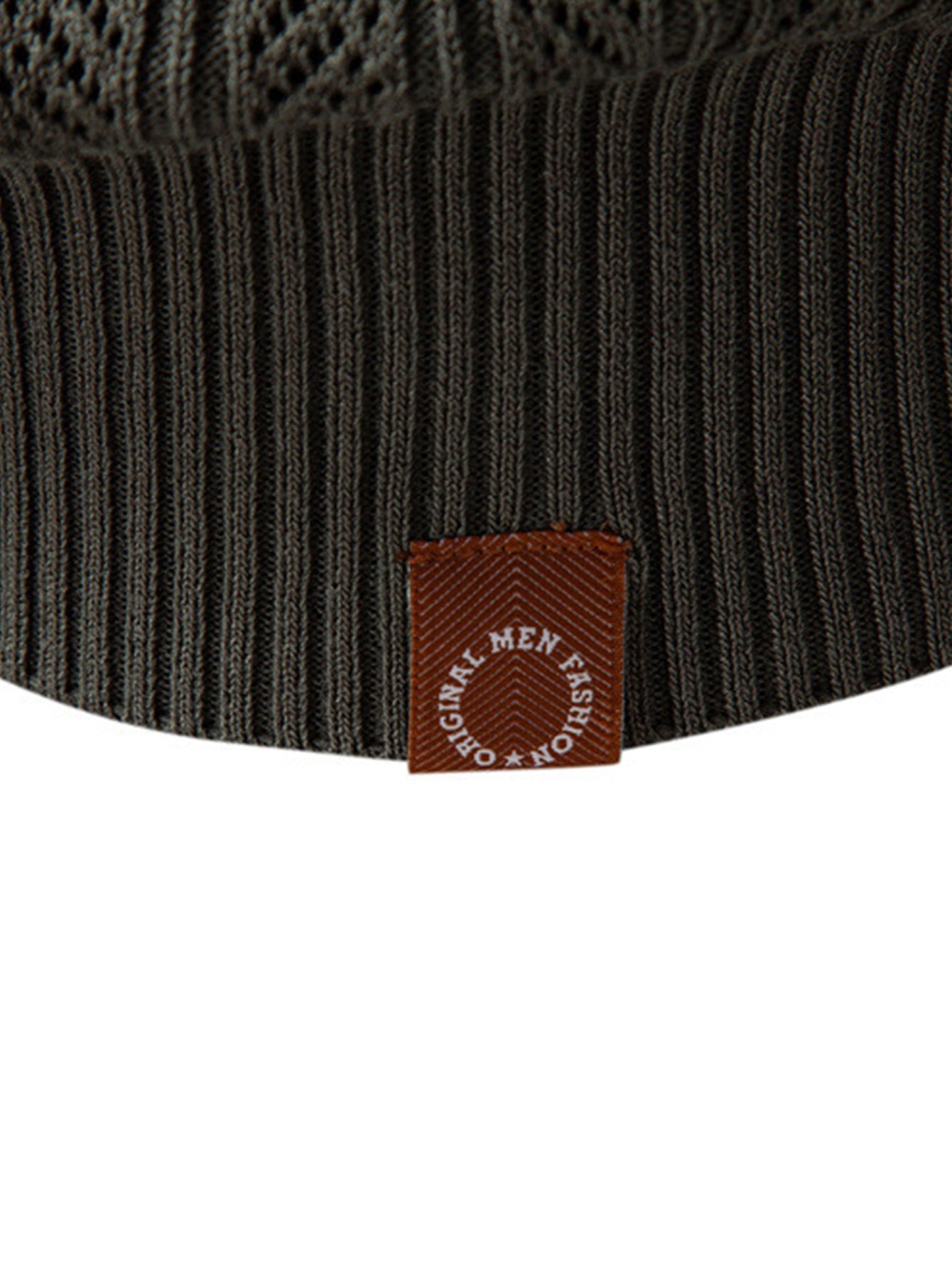 Long Sleeved Knitted Geometric Jacquard Zippe Polo Shirt