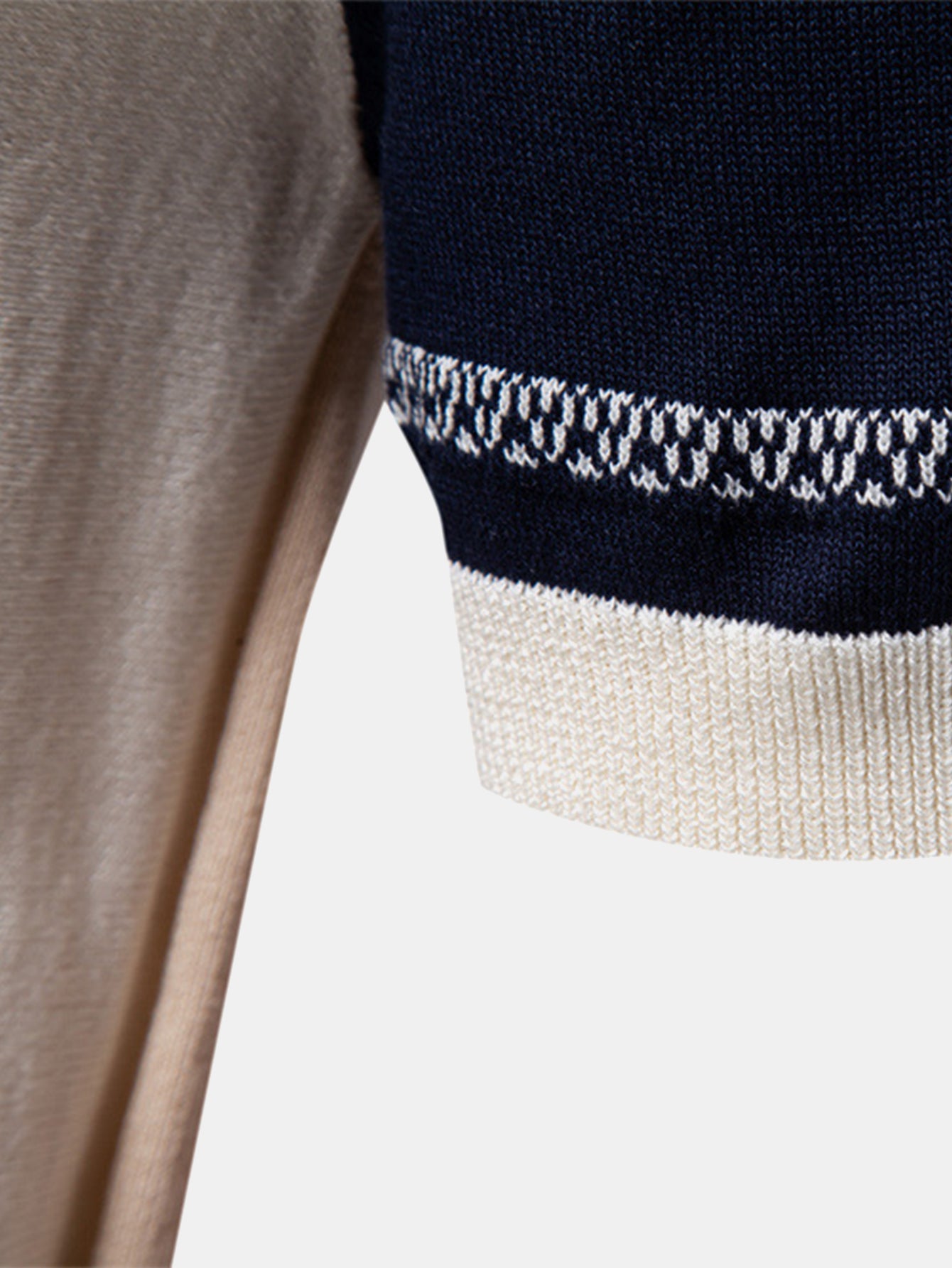 Contrast Stripe Knit Polo Shirt