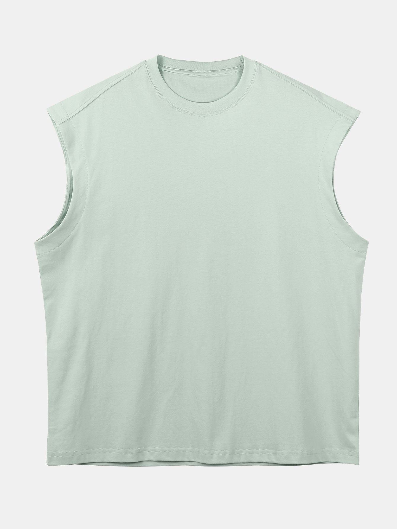 3 Pieces Relax Fit Cotton Drop Shoulder Sleeveless T-Shirts