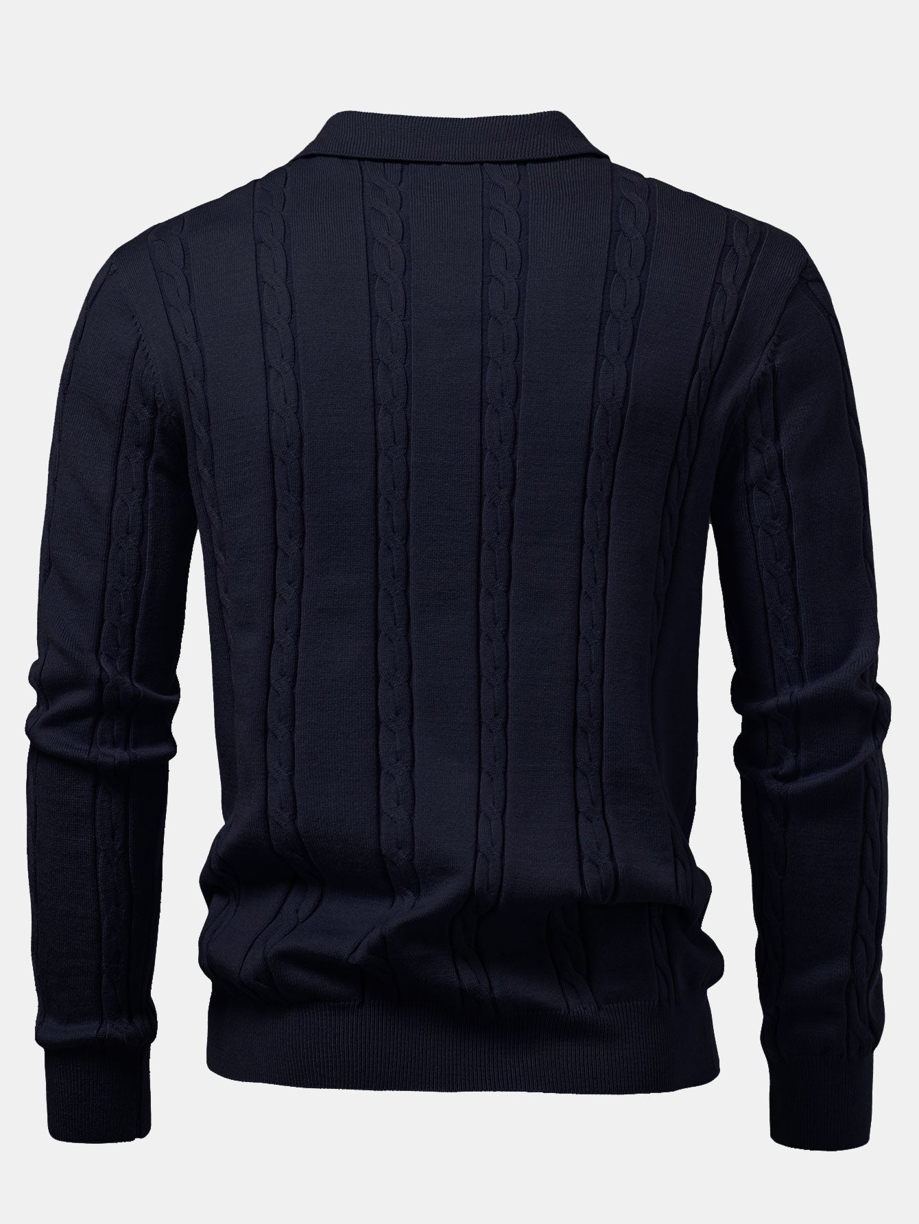 Long Sleeve Twist Knit Polo Shirt