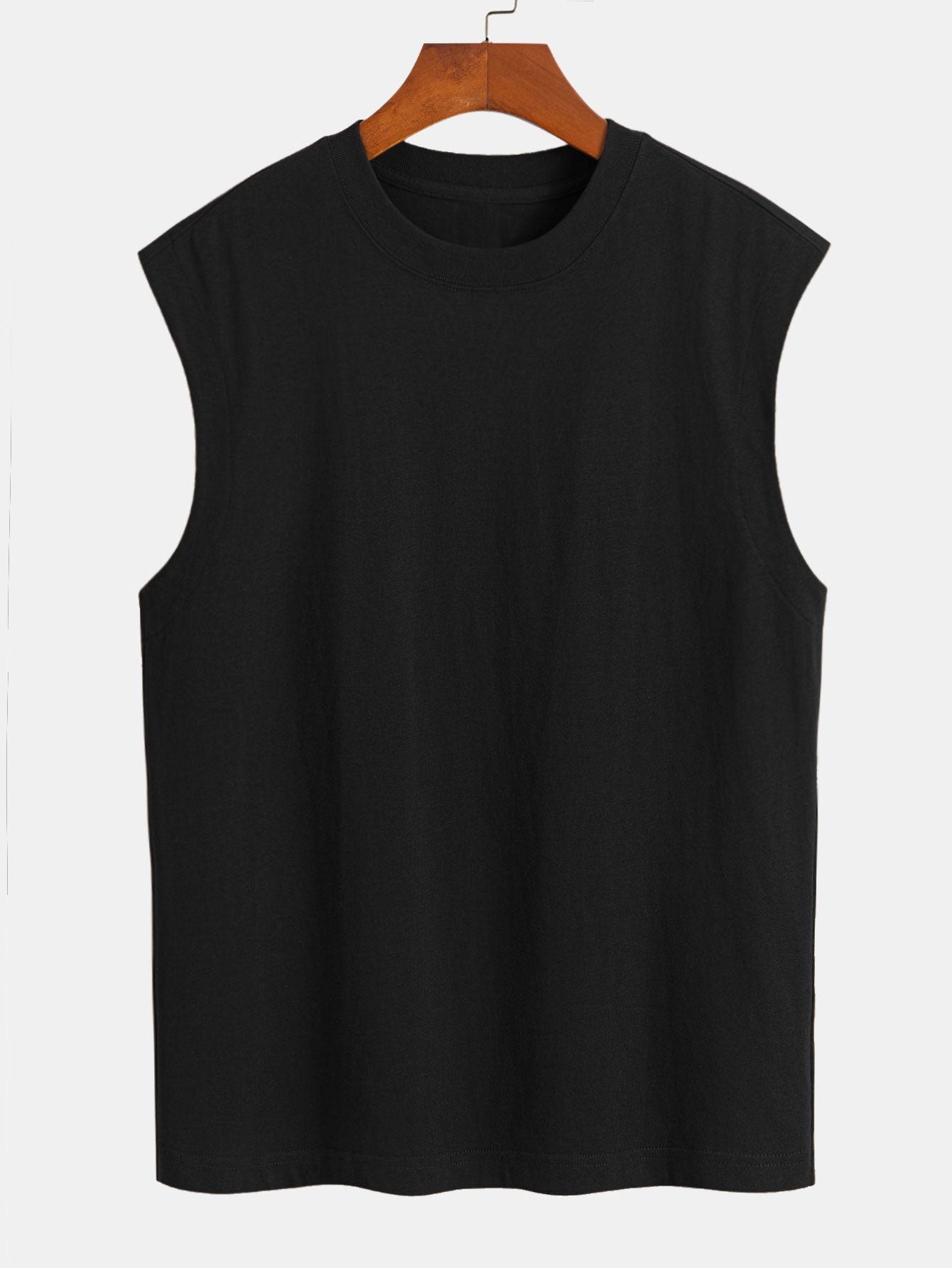 3 Pieces Relax Fit Cotton Drop Shoulder Sleeveless T-Shirts