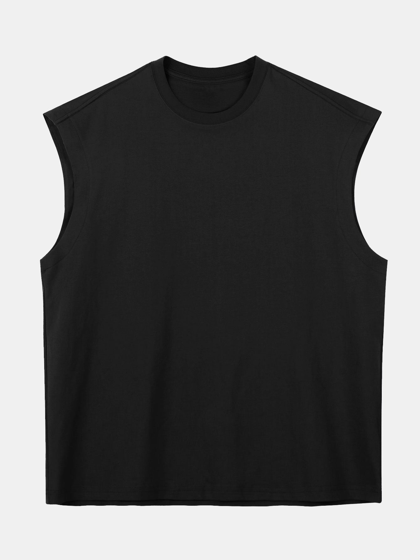 3 Pieces Relax Fit Cotton Drop Shoulder Sleeveless T-Shirts