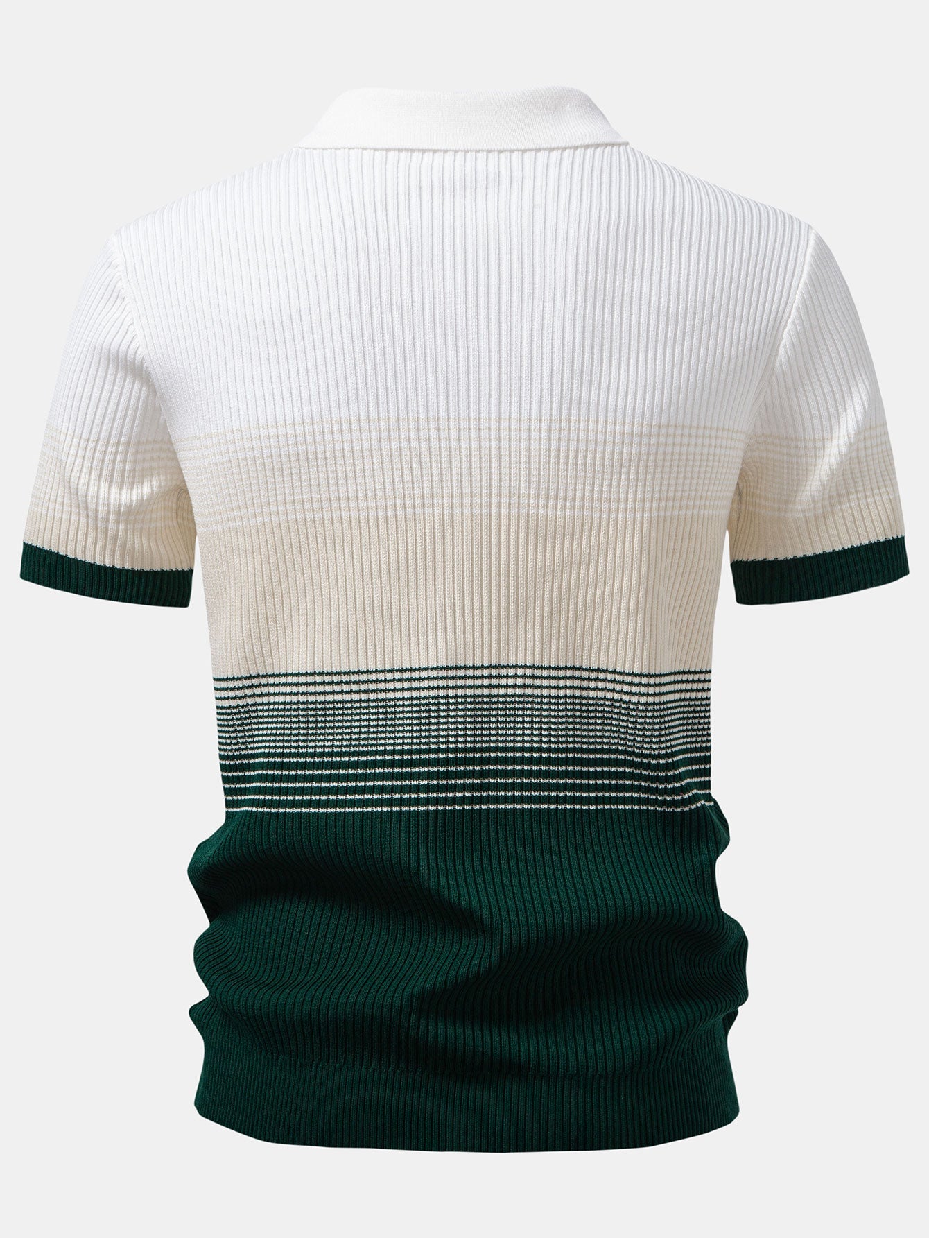 Striped Gradient Knitted Polo Shirt