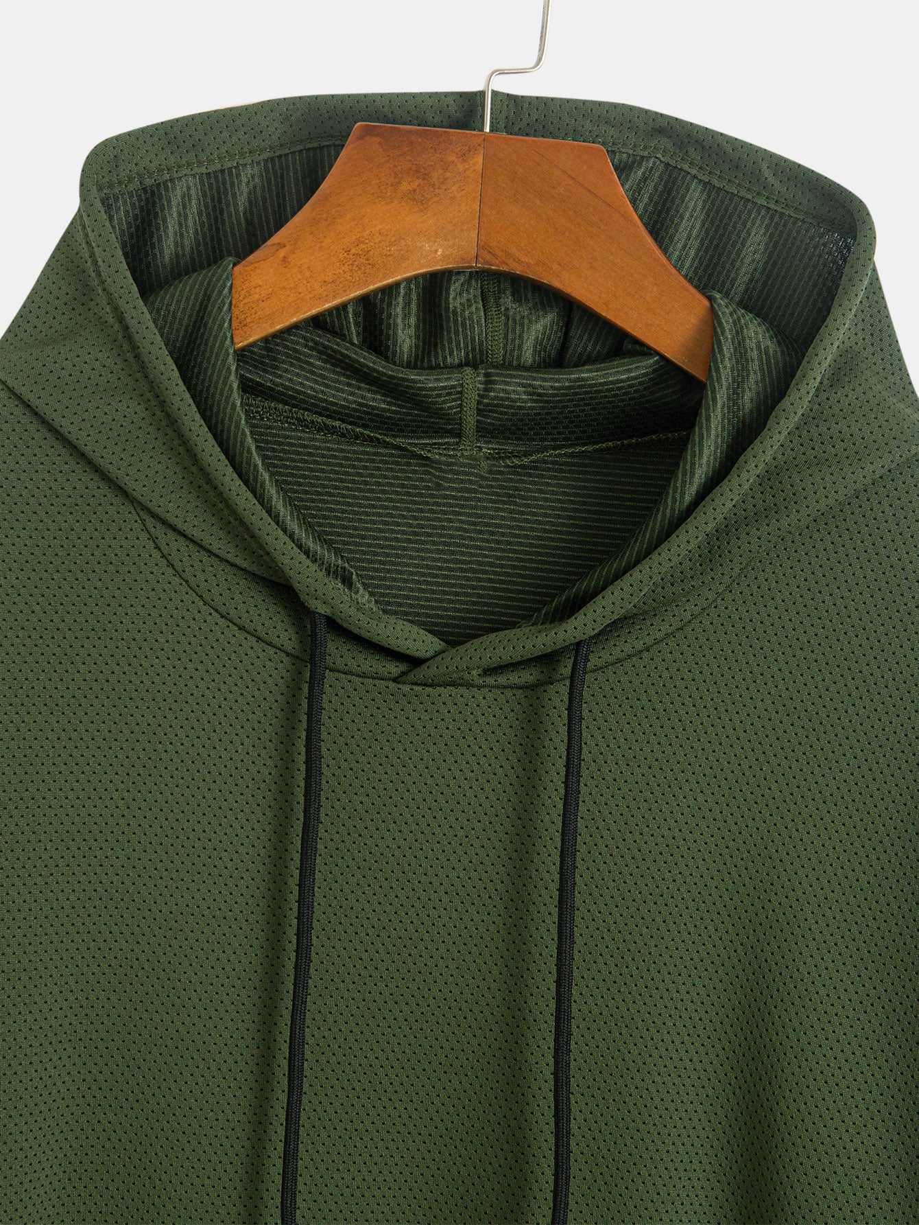 Athletic Mesh Kangaroo Pocket Hooded T-Shirt