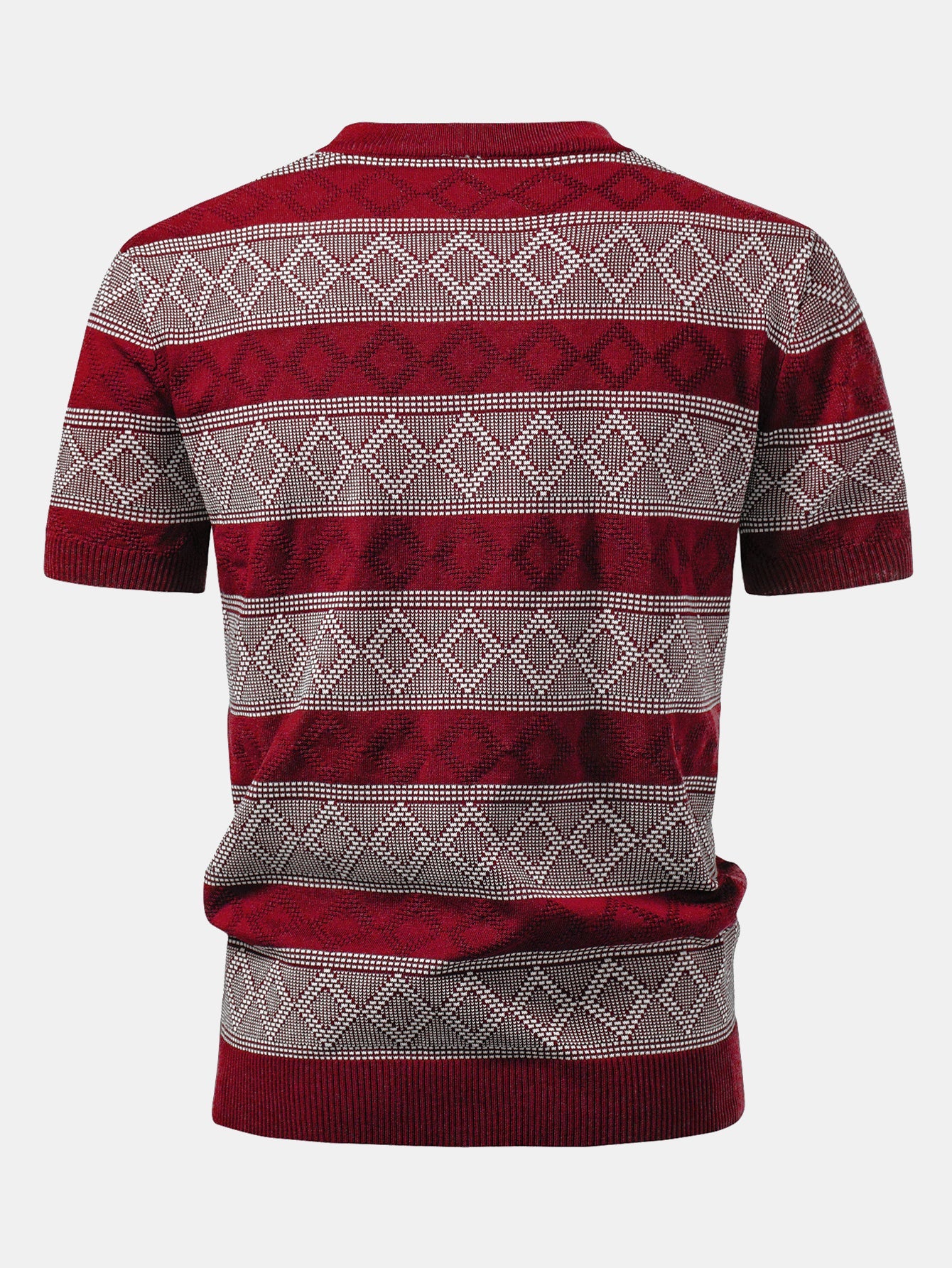 Rhombus Geometry Knitted Sweater T-Shirt