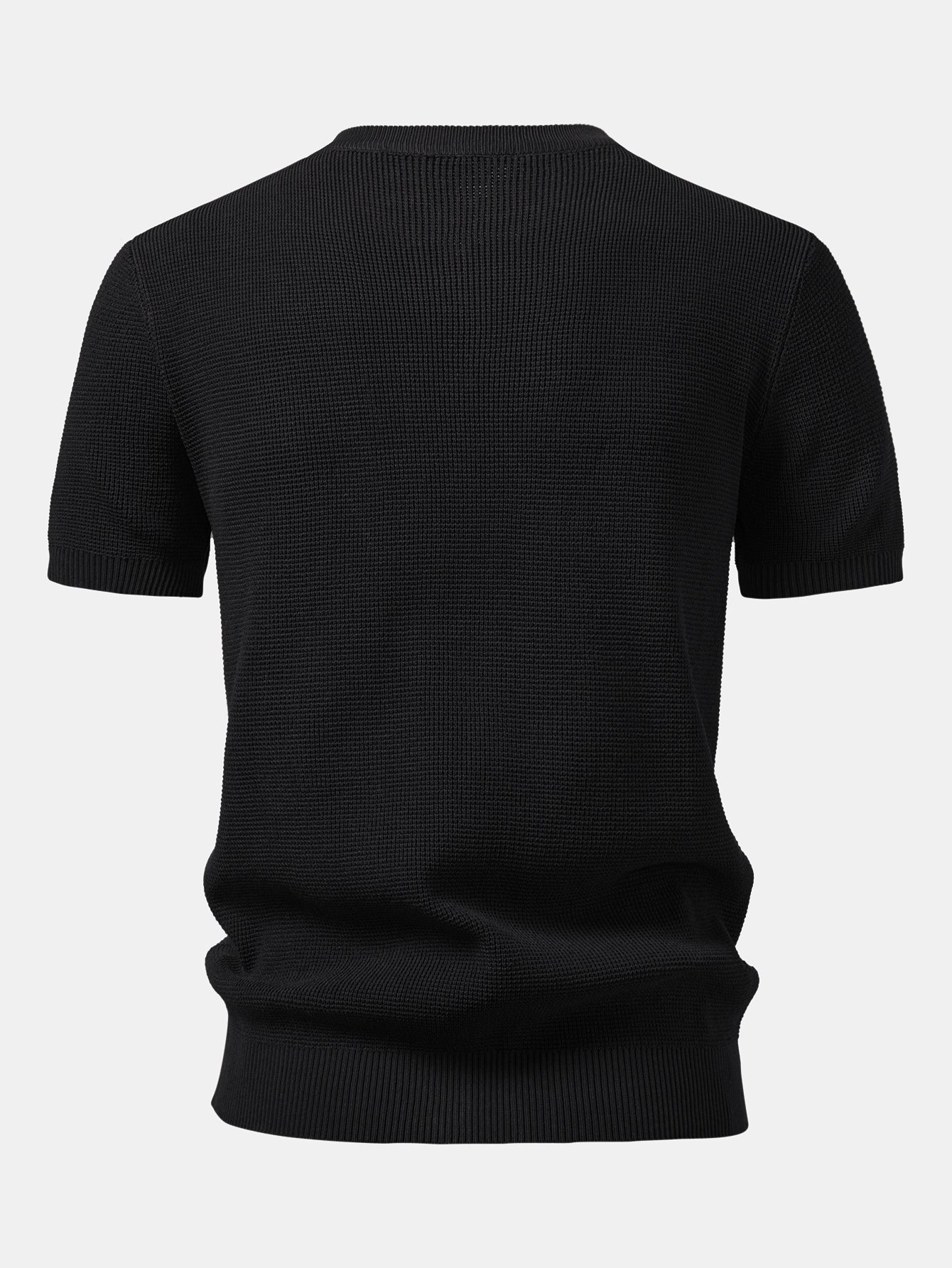 Waffle Textured Knitted Henley Shirt
