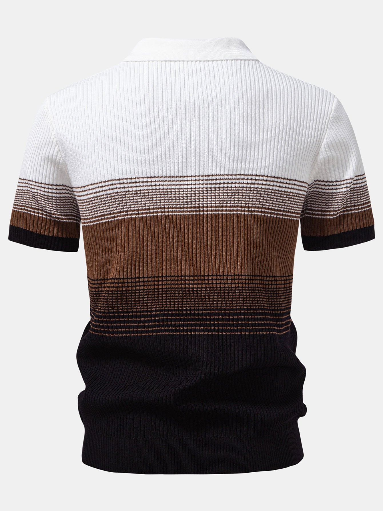Striped Gradient Knitted Polo Shirt