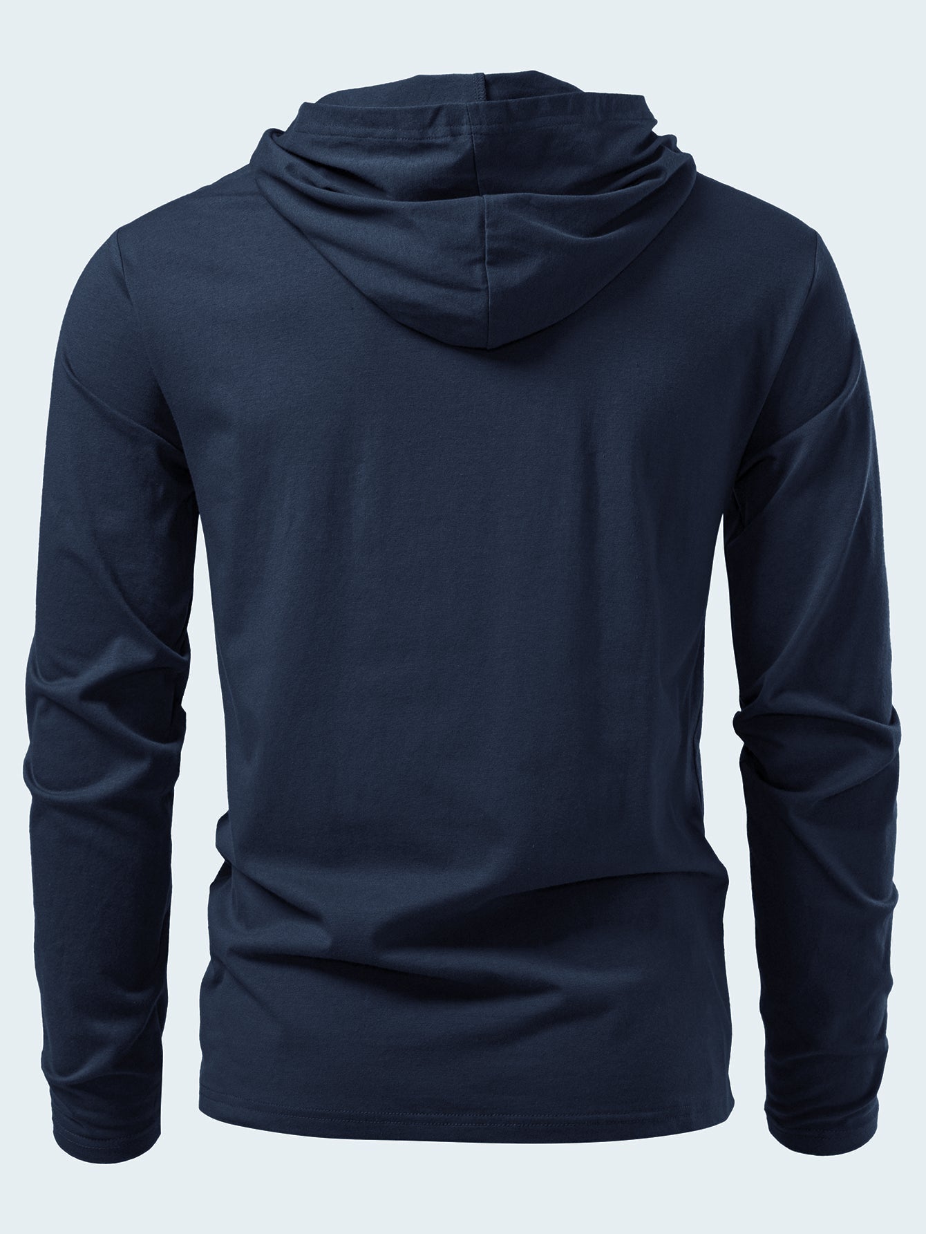 Long Sleeved Cotton Hooded T-Shirt