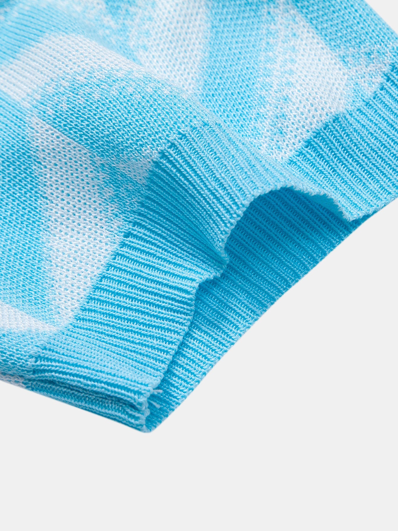 Geometric Knitted V Neck Polo Shirt