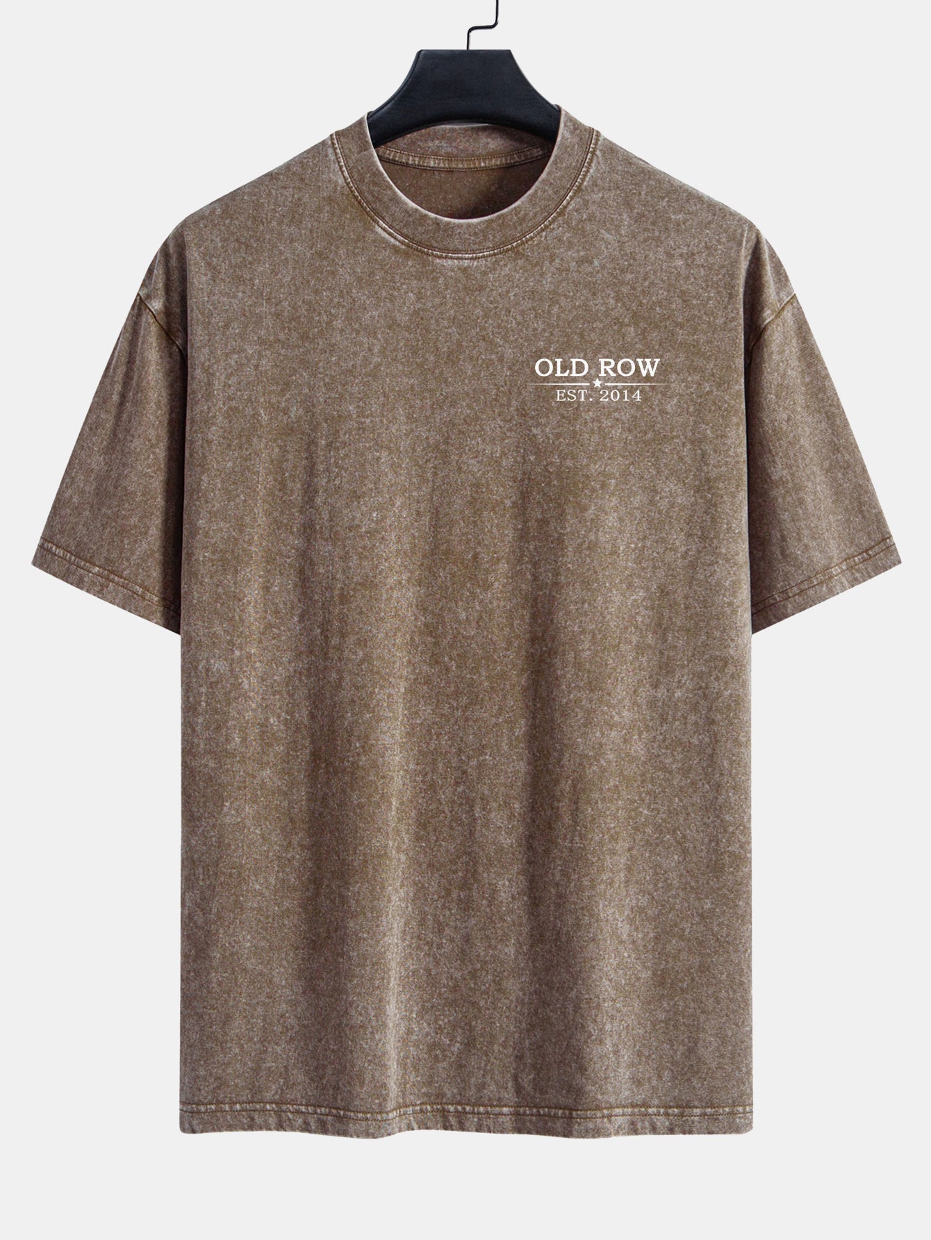 USA Old Row Beer Print Washed Distressed Drop Shoulder T-Shirt