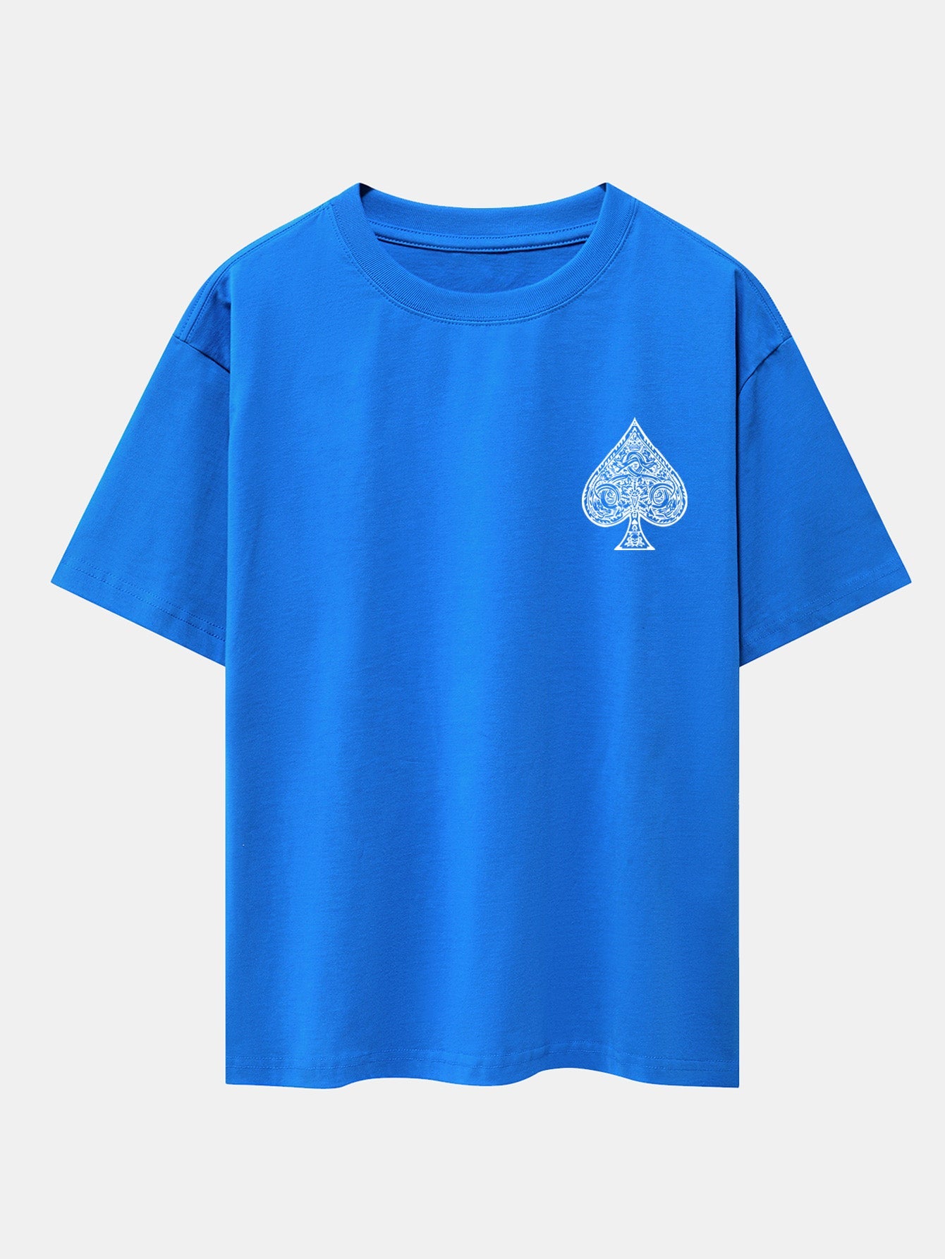 Ace Of Spades Print Drop Shoulder Oversize T-Shirt