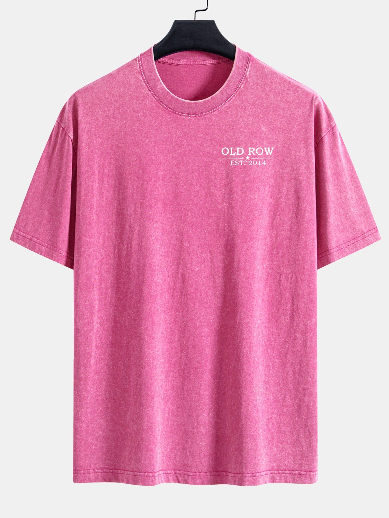 USA Old Row Beer Print Washed Distressed Drop Shoulder T-Shirt