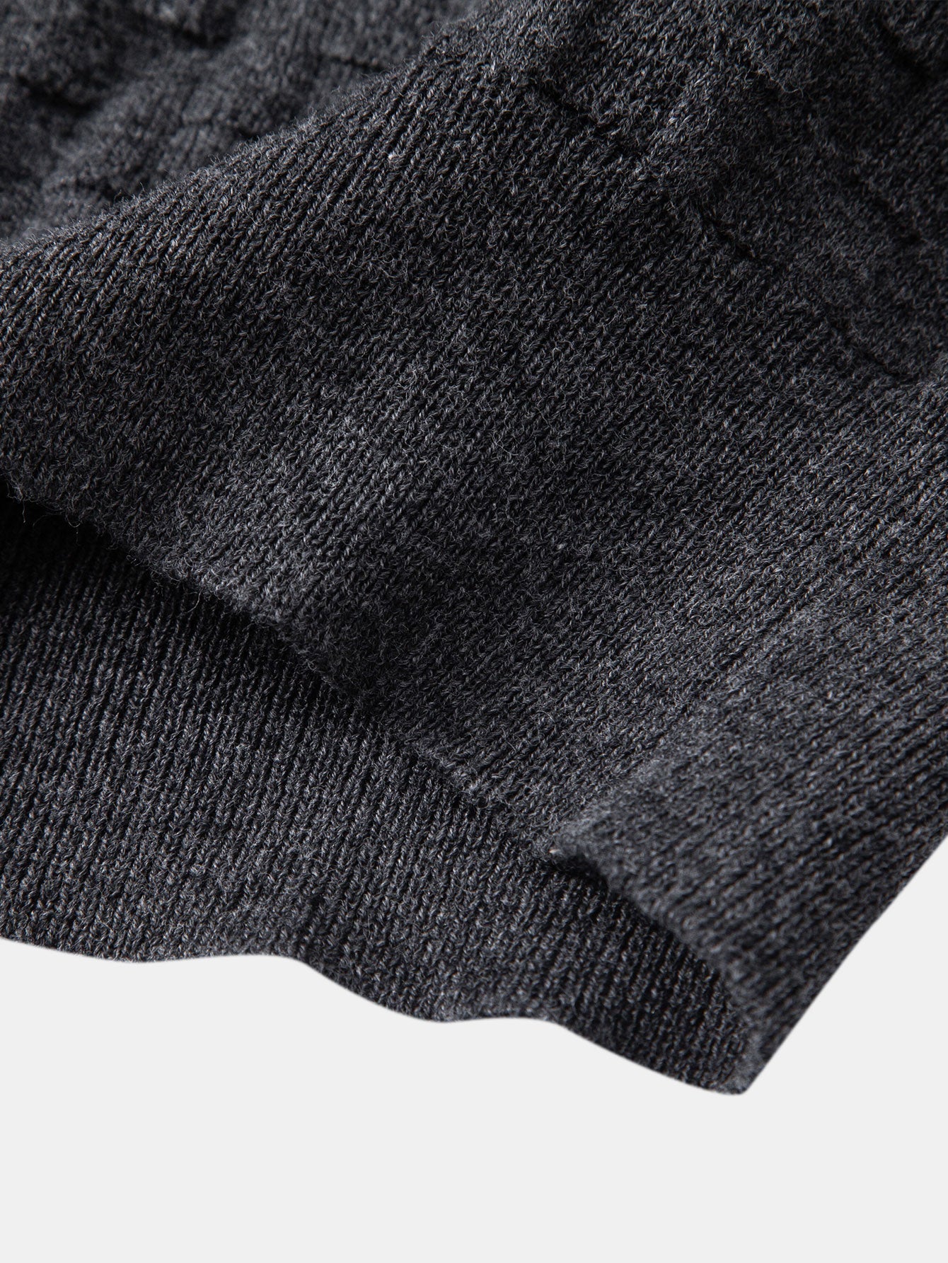 Checkerboard Henley Collar Sweater Knitted T-Shirt