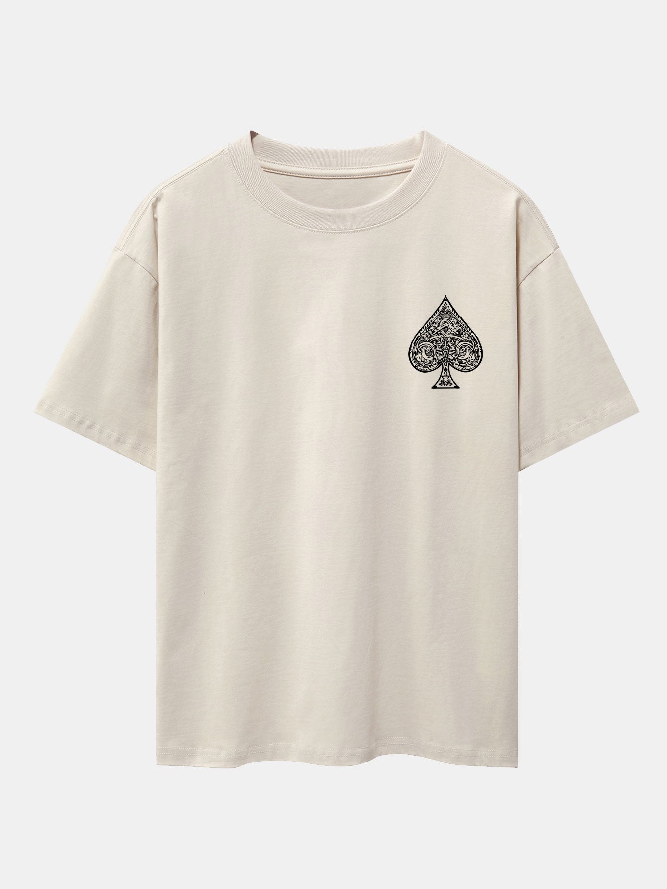 Ace Of Spades Print Drop Shoulder Oversize T-Shirt