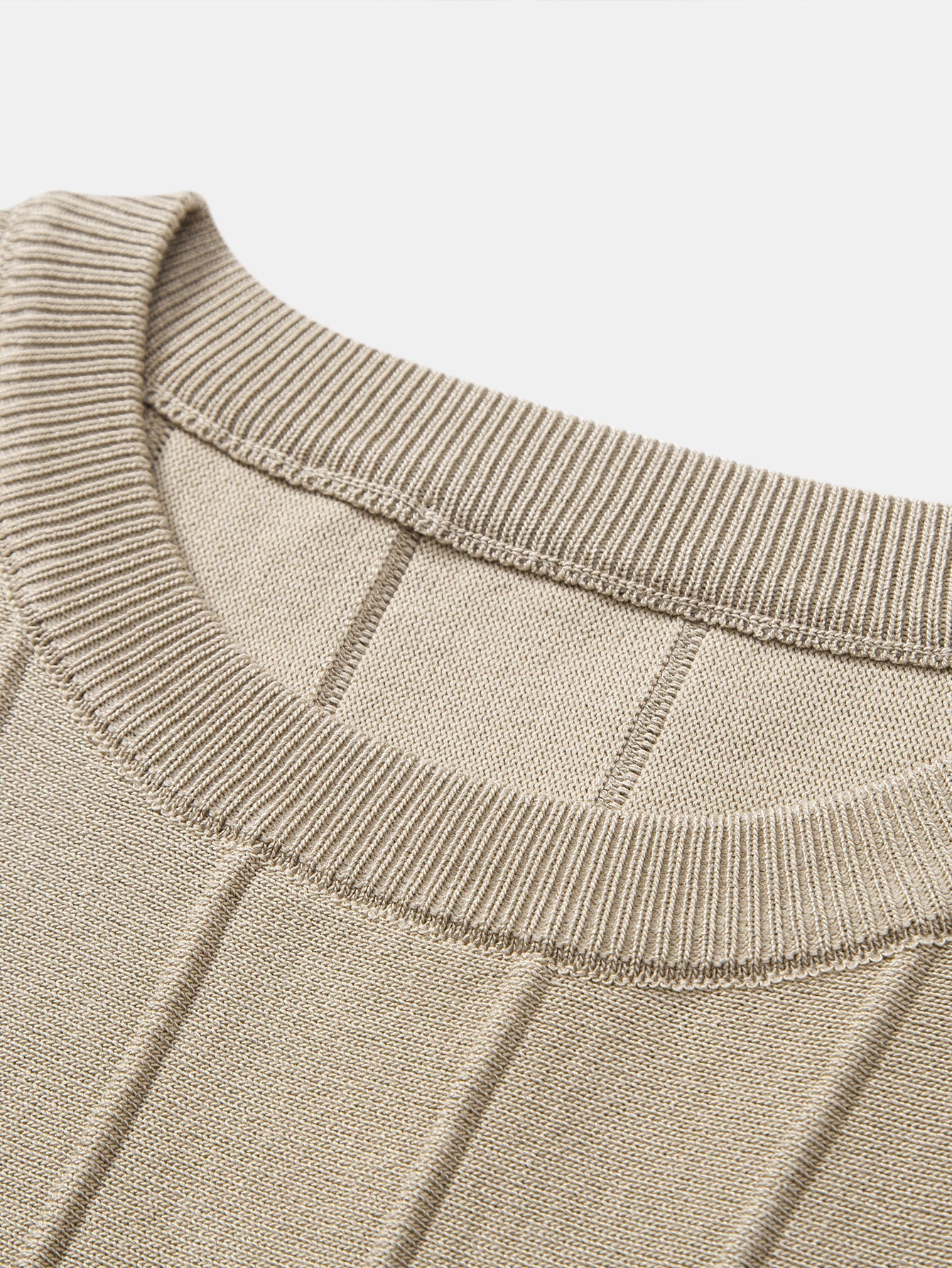 Striped Jacquard Crew Neck Sweater Knitted T-Shirt