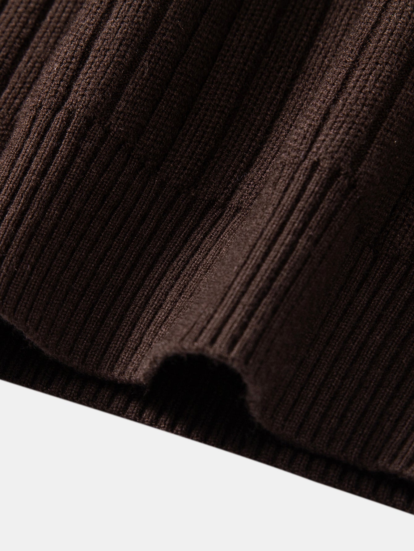 Stripe Zip Knit Ribbed Polo Shirt