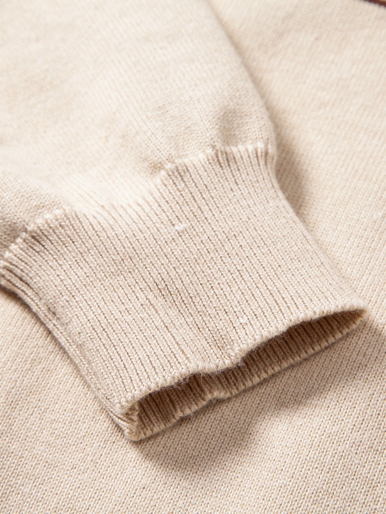 Long Sleeve Stripe Knit Polo Shirt