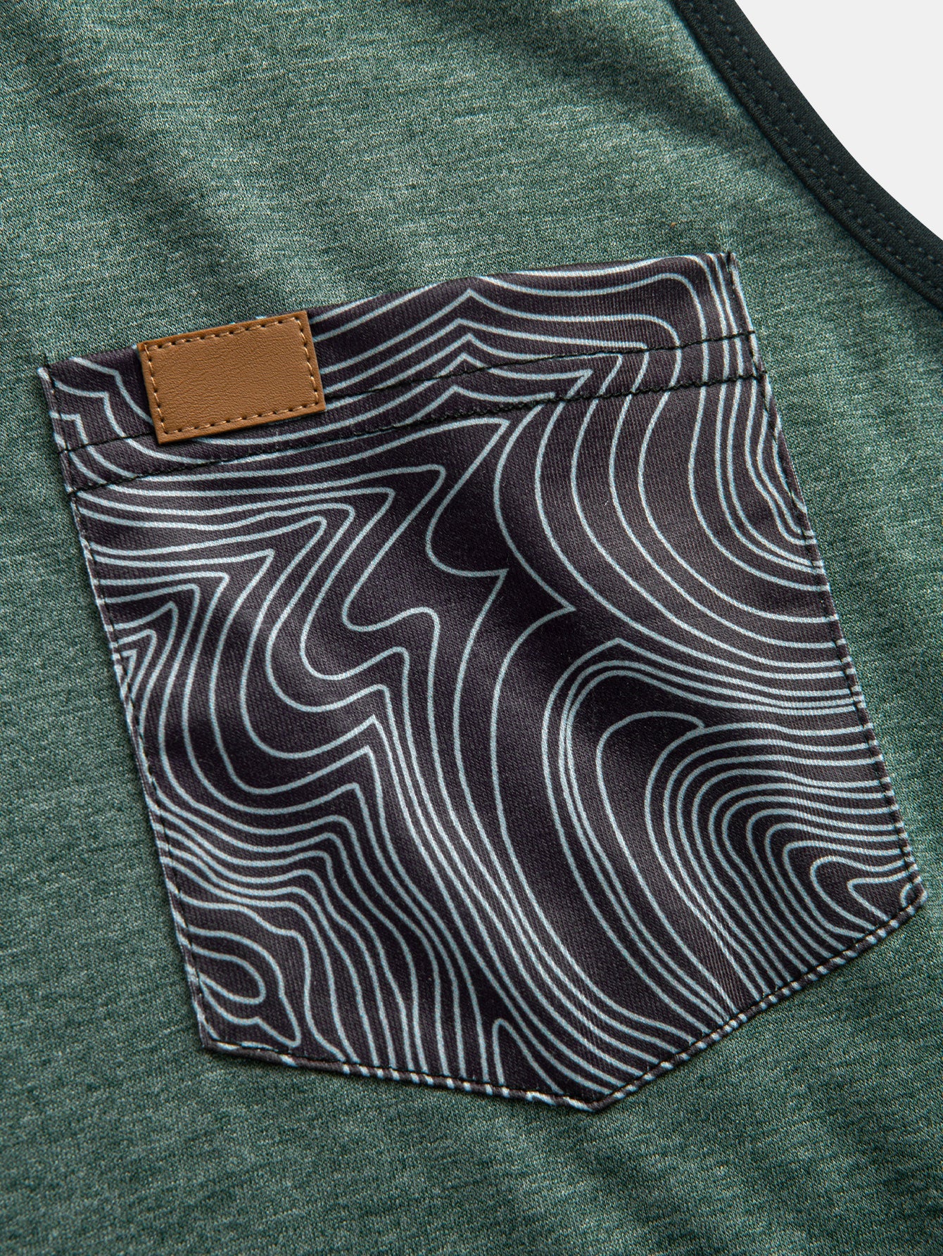 Tank Top With Wave Pattern Pocket