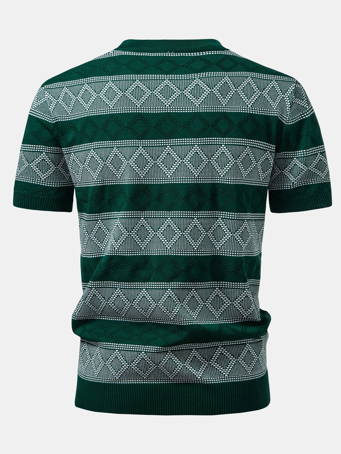 Rhombus Geometry Knitted Sweater T-Shirt