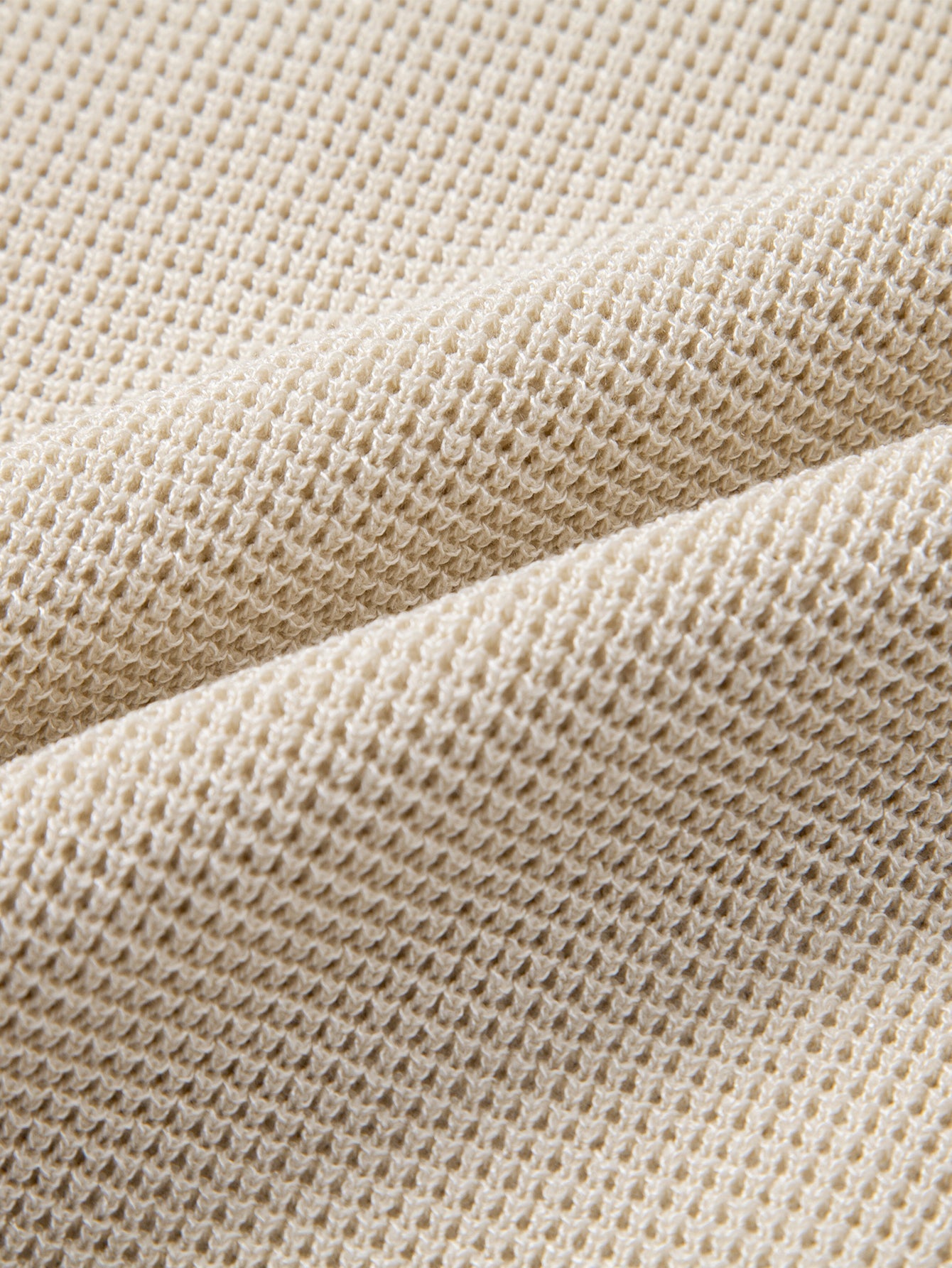 Waffle Textured Knitted Henley Shirt