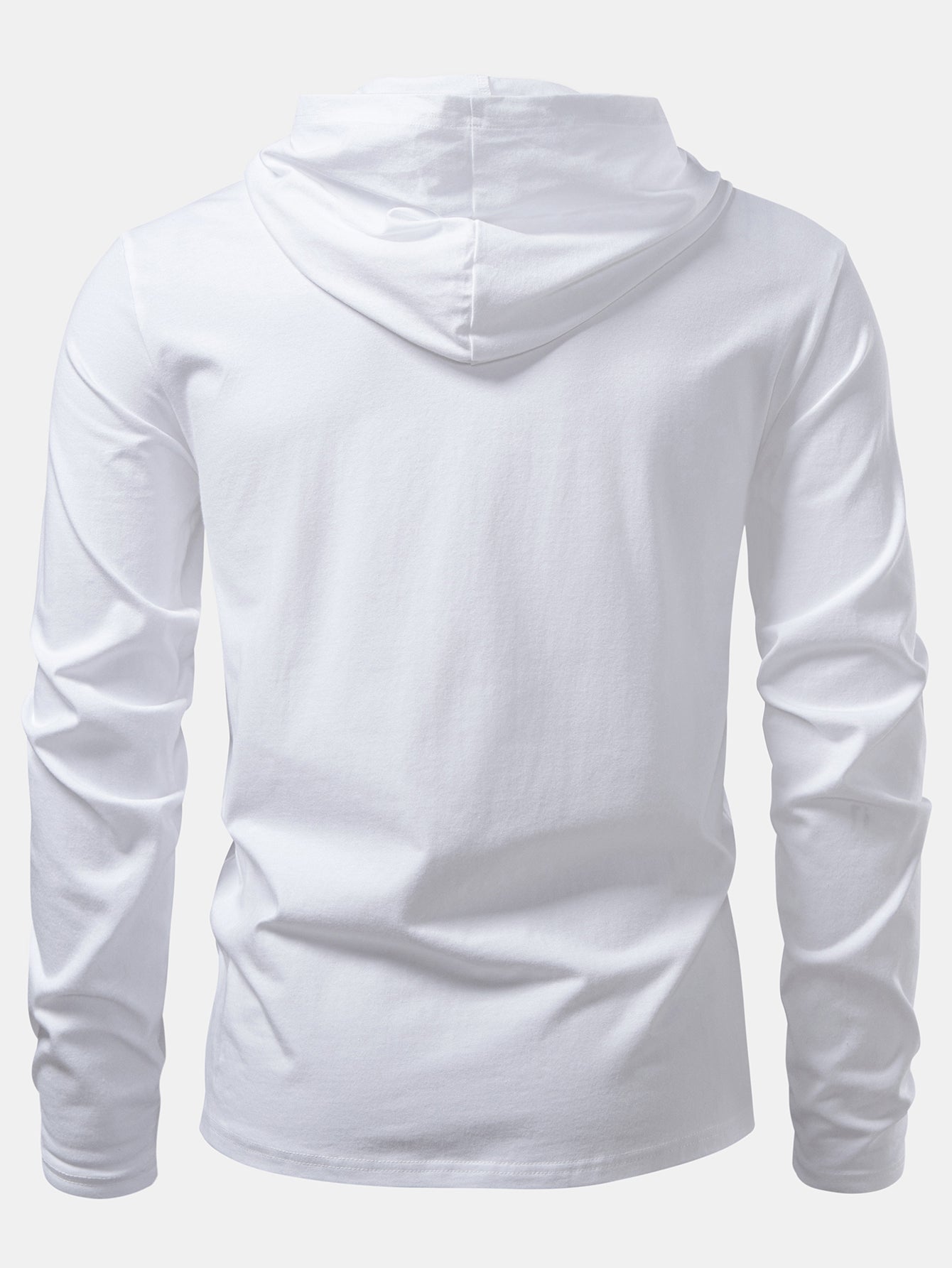 Long Sleeved Cotton Hooded T-Shirt