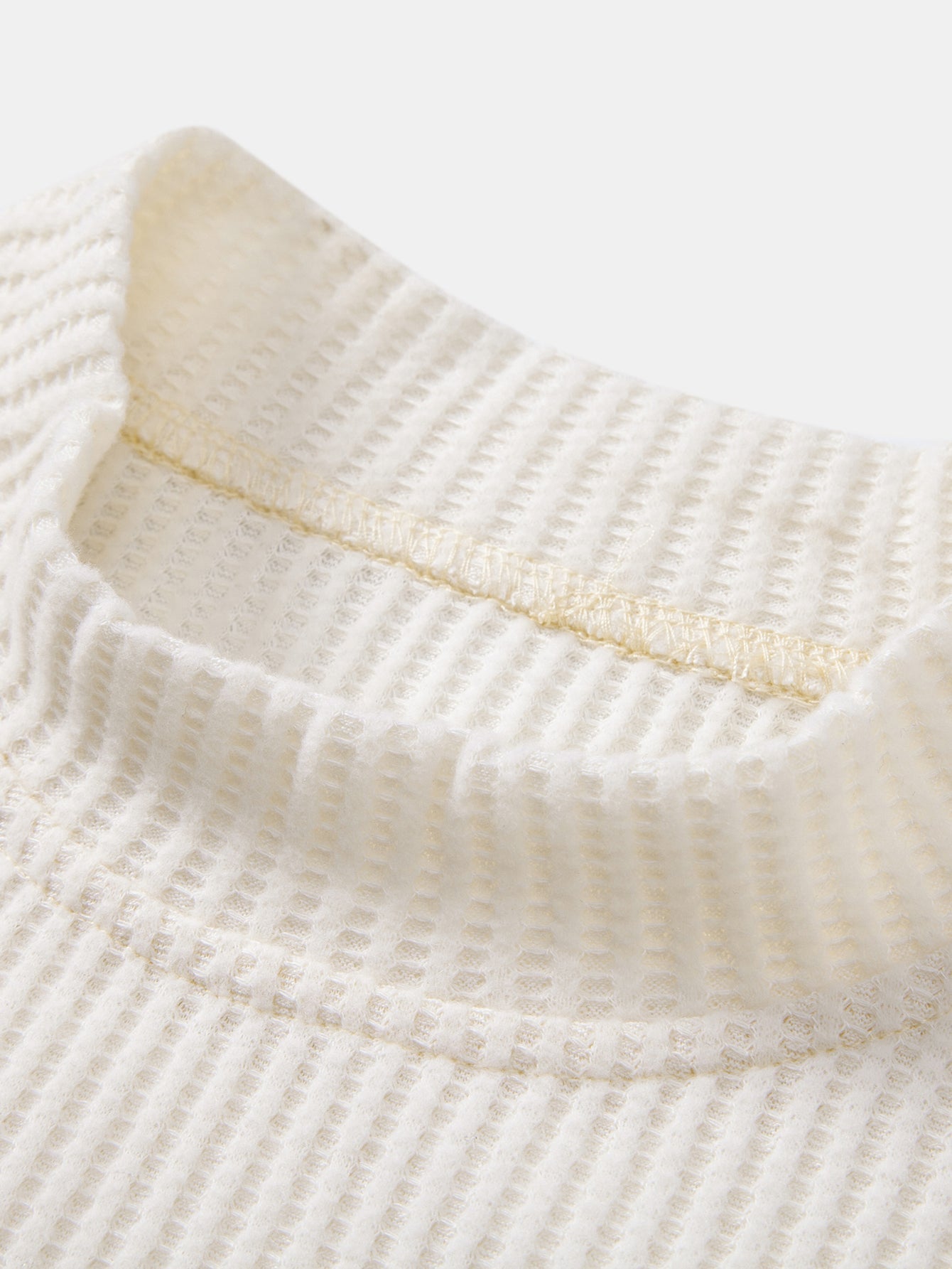 Long Sleeve Waffle Mock Neck T-Shirt
