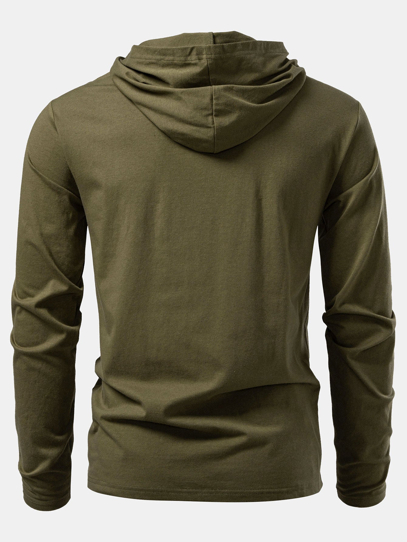 Long Sleeved Cotton Hooded T-Shirt