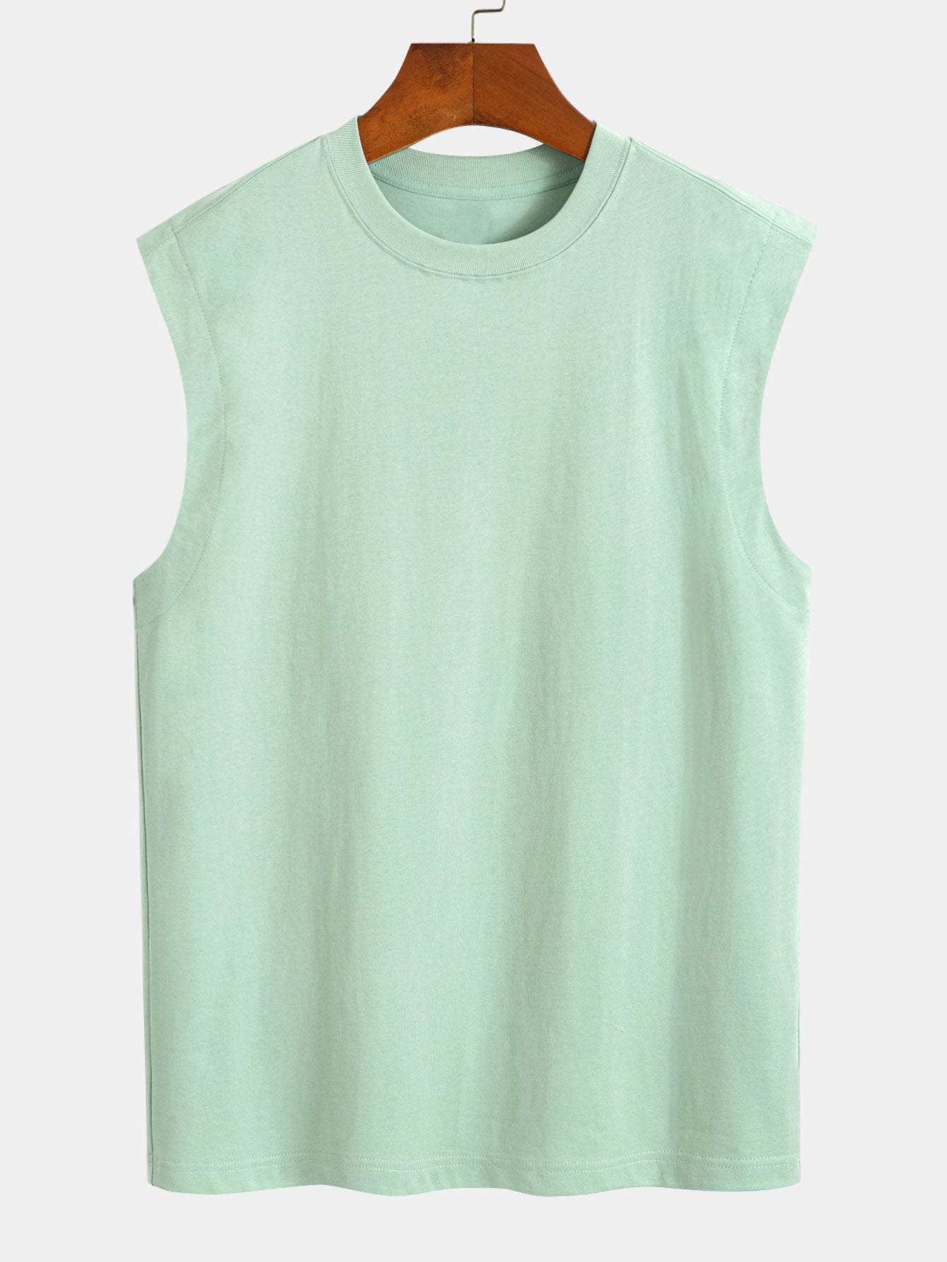 3 Pieces Relax Fit Cotton Drop Shoulder Sleeveless T-Shirts