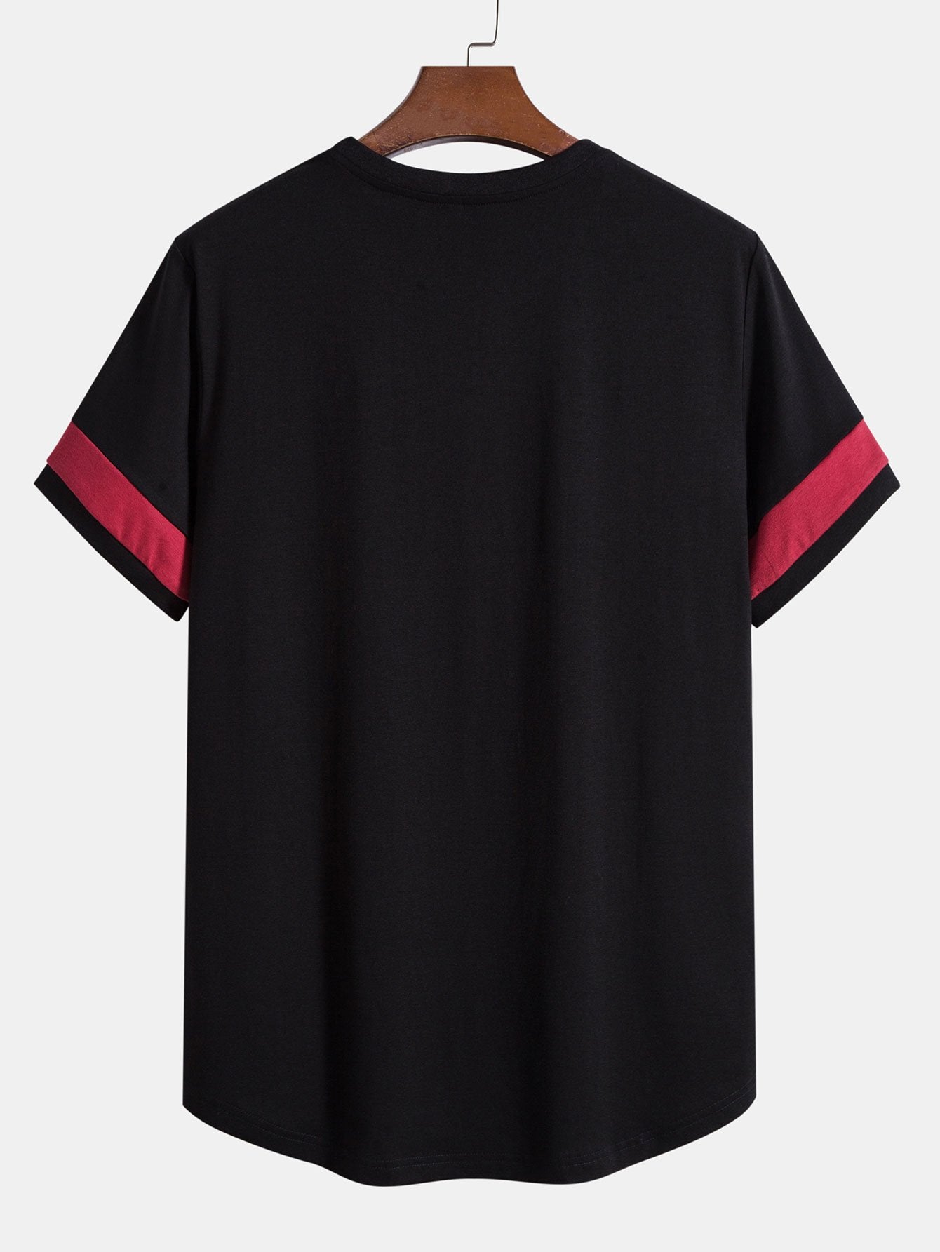 New York Print Color Block Patchwork Arc Hem T-Shirt