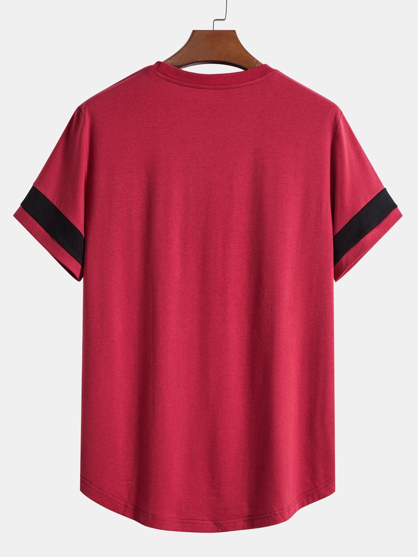 New York Print Color Block Patchwork Arc Hem T-Shirt