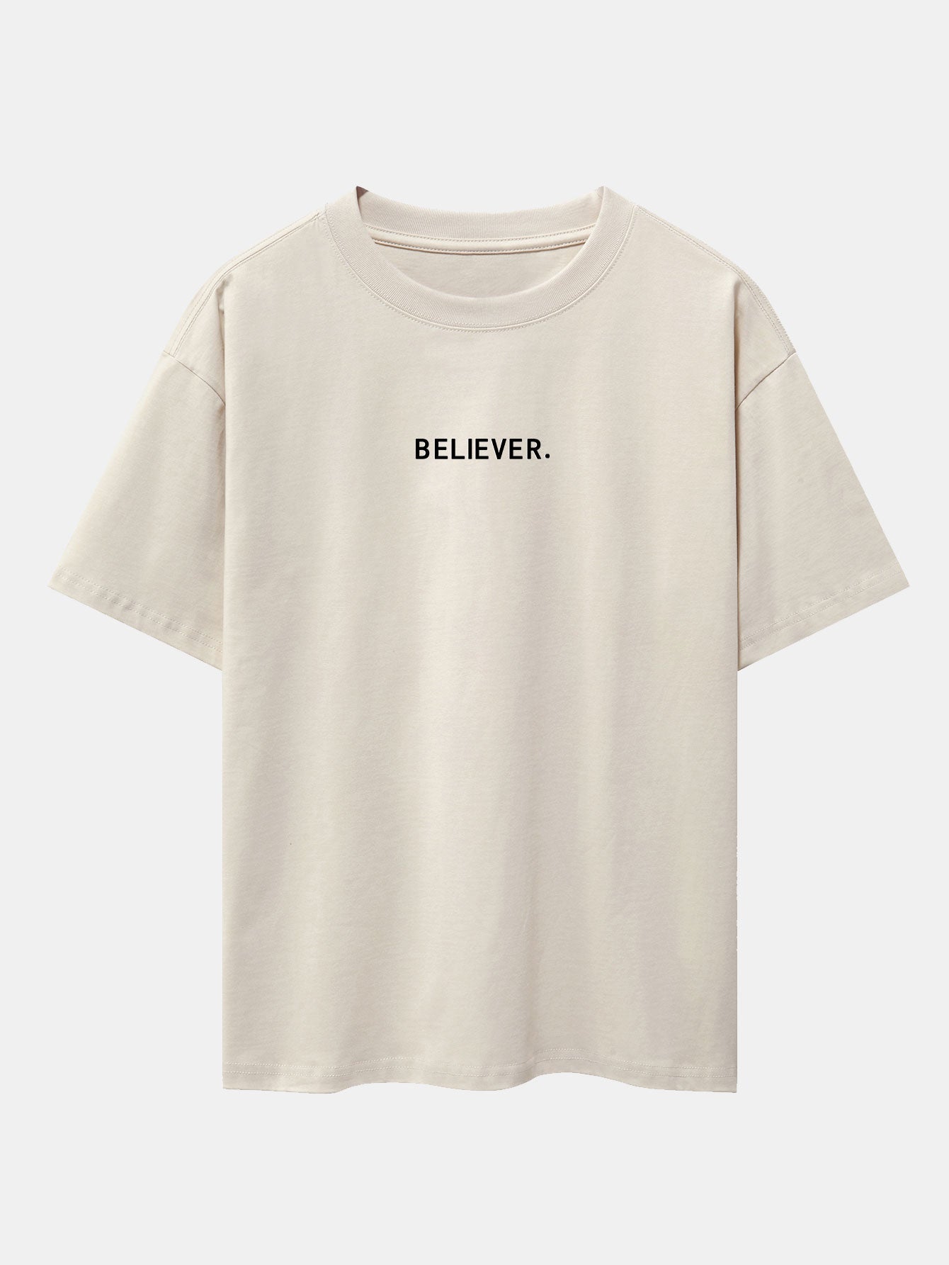Believer Print Drop Shoulder Oversize T-Shirt