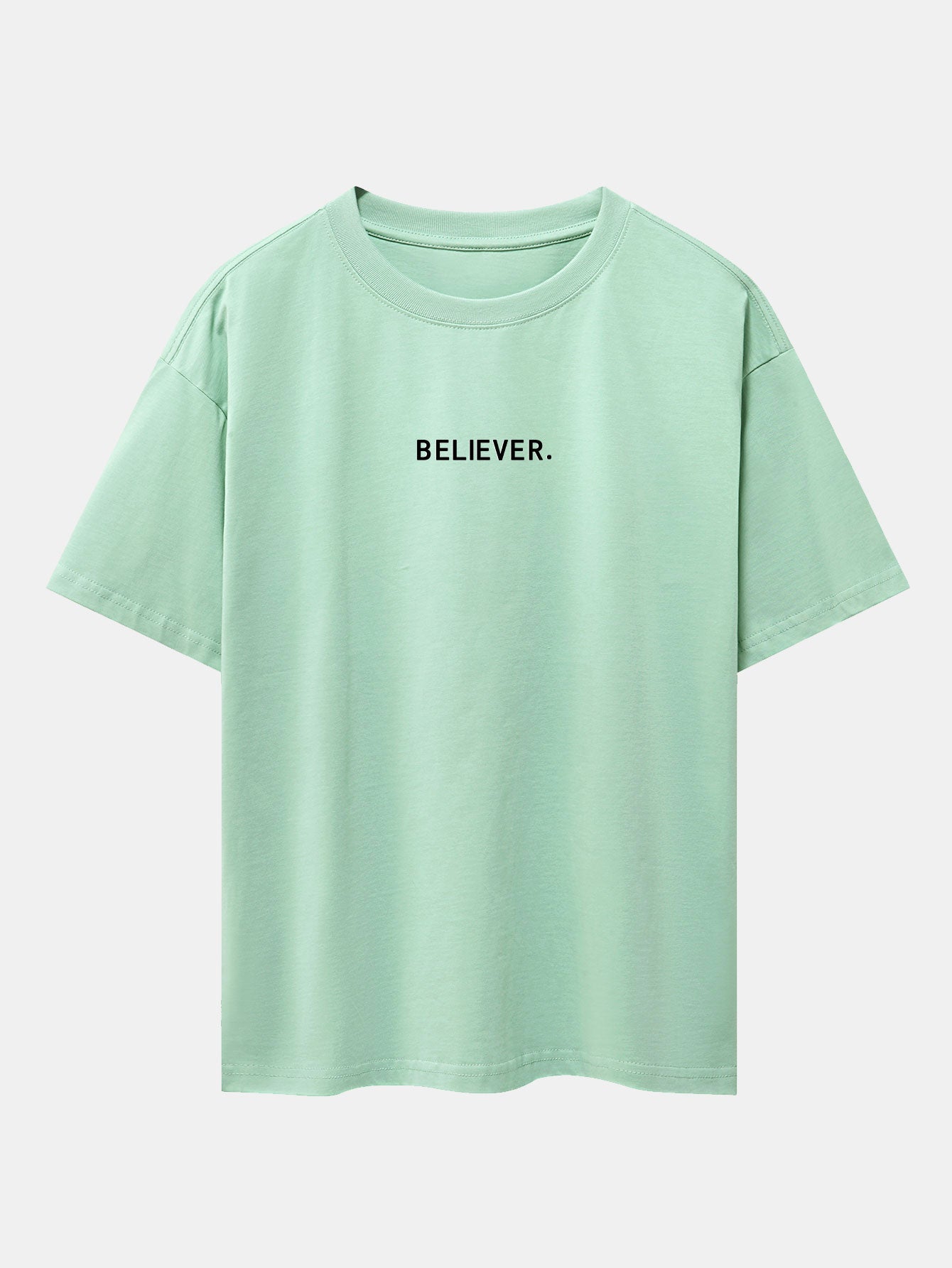 Believer Print Drop Shoulder Oversize T-Shirt