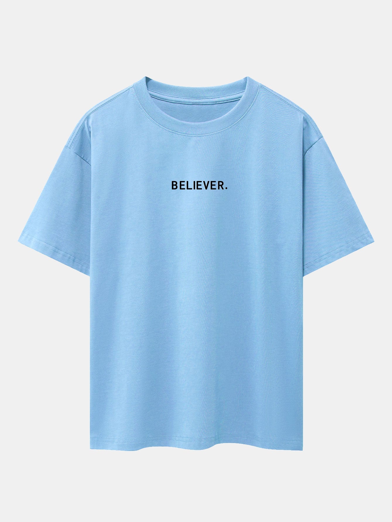 Believer Print Drop Shoulder Oversize T-Shirt