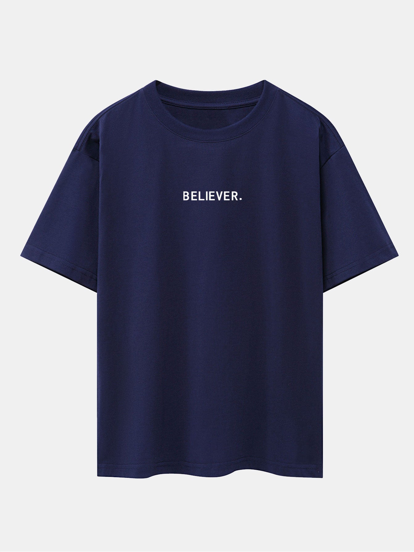 Believer Print Drop Shoulder Oversize T-Shirt