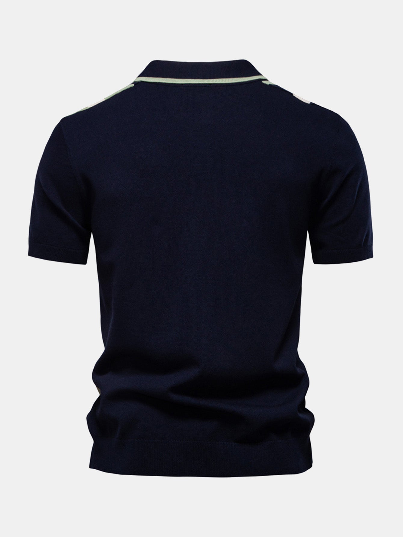 Contrast Stripe Knit Polo Shirt
