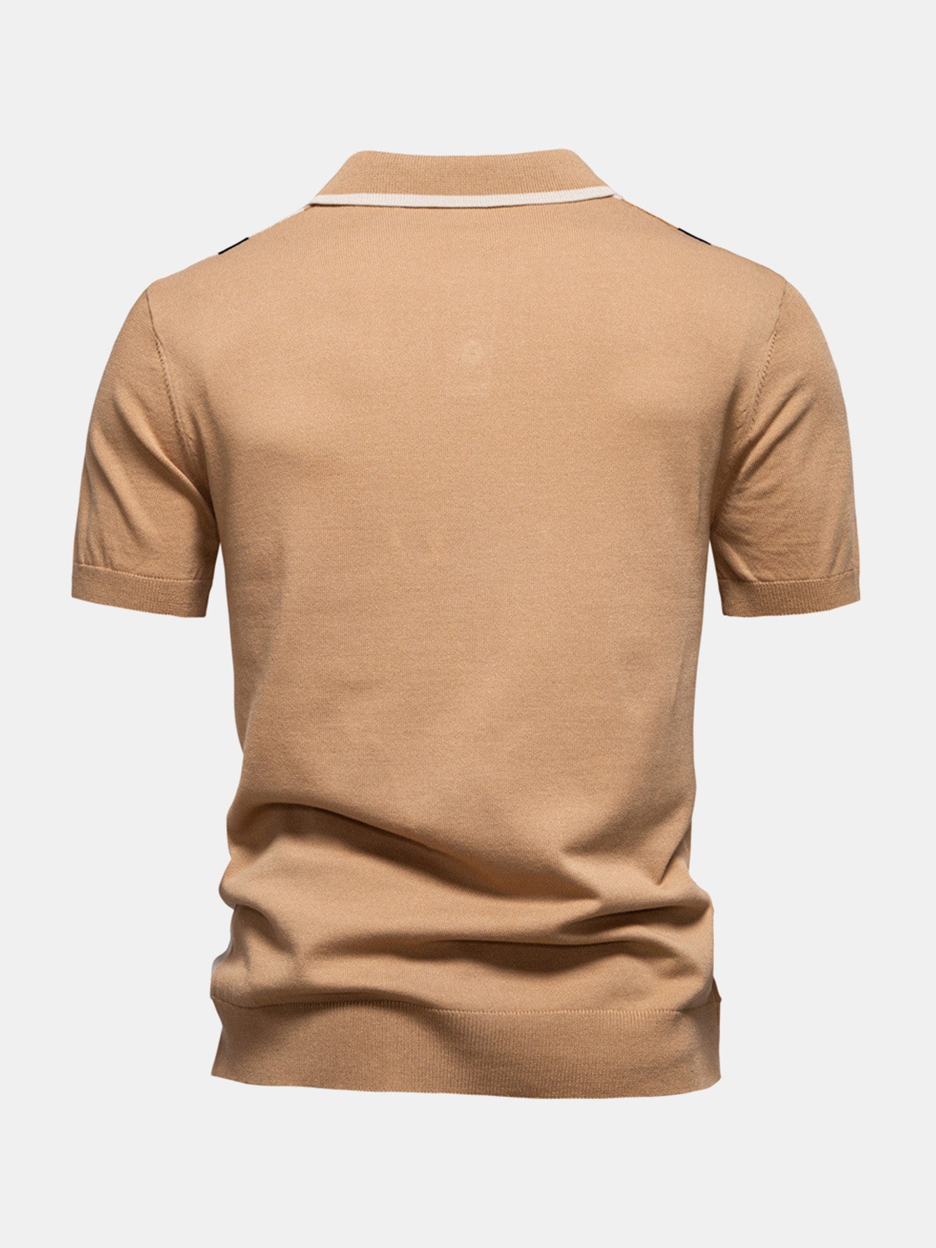 Contrast Stripe Knit Polo Shirt