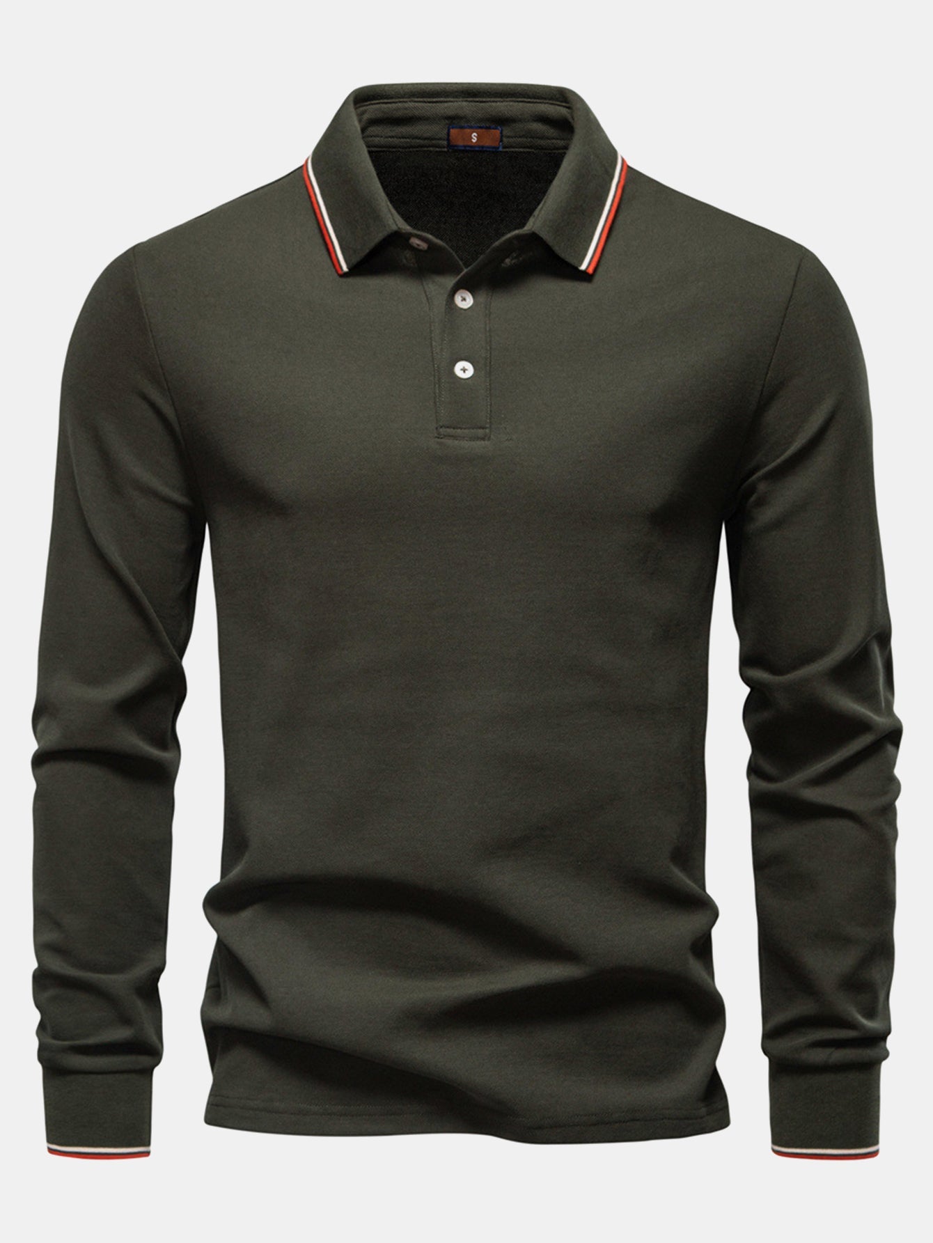 Long Sleeved Contrast Polo Shirt