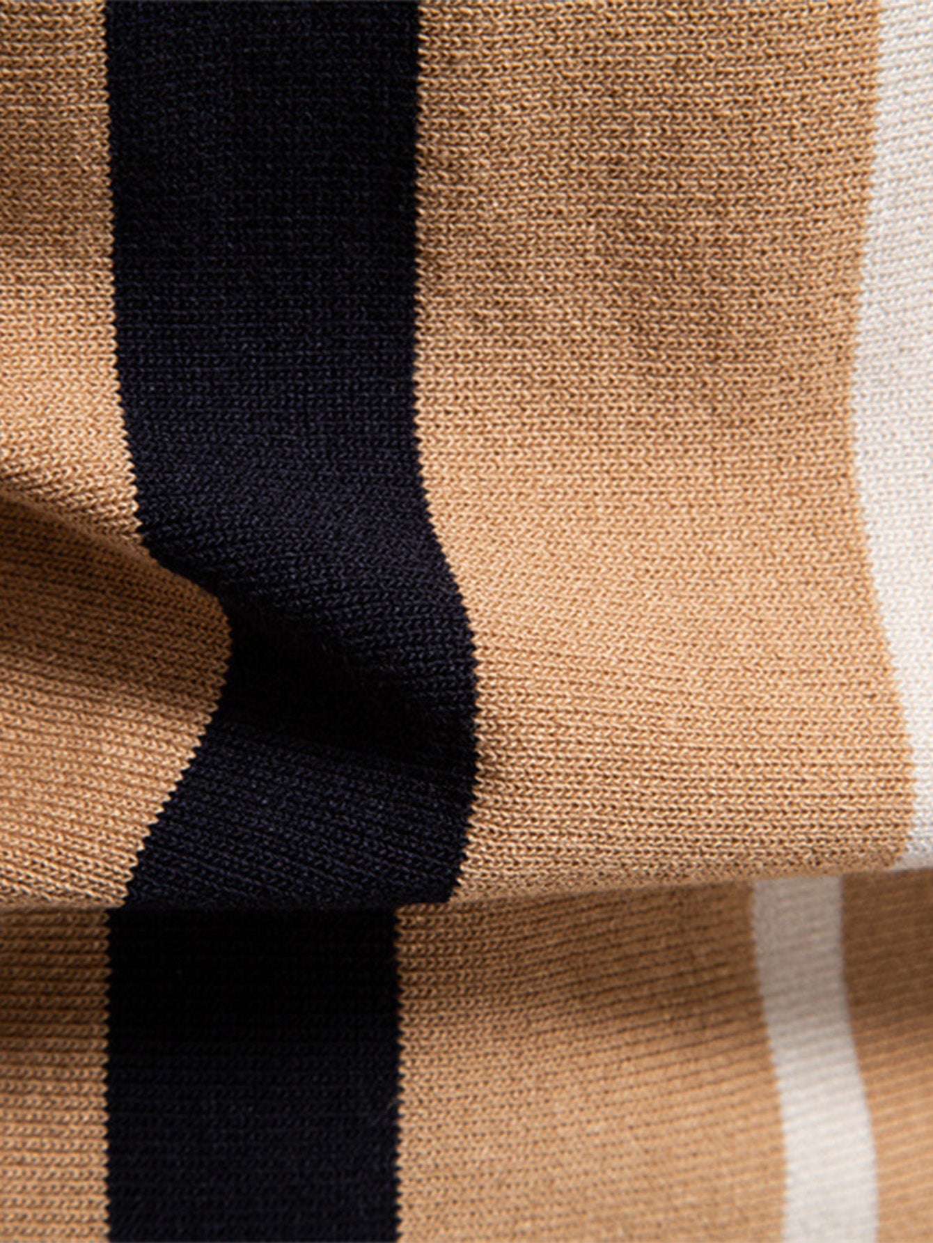 Contrast Stripe Knit Polo Shirt