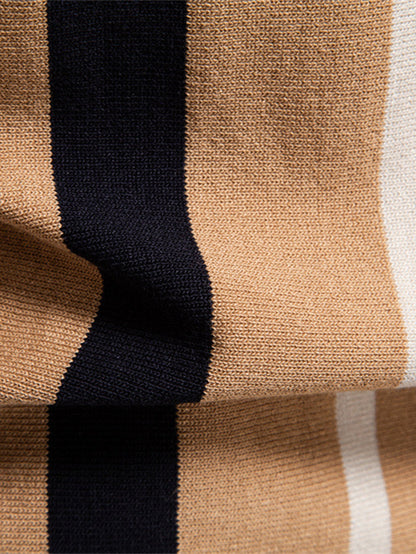 Contrast Stripe Knit Polo Shirt
