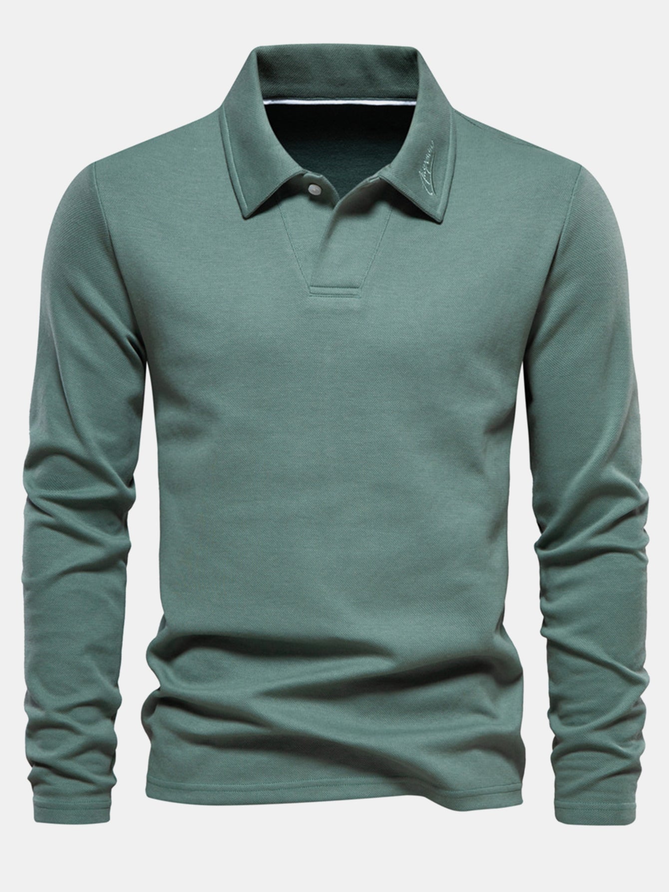 Long Sleeved V-Neck Polo Shirt