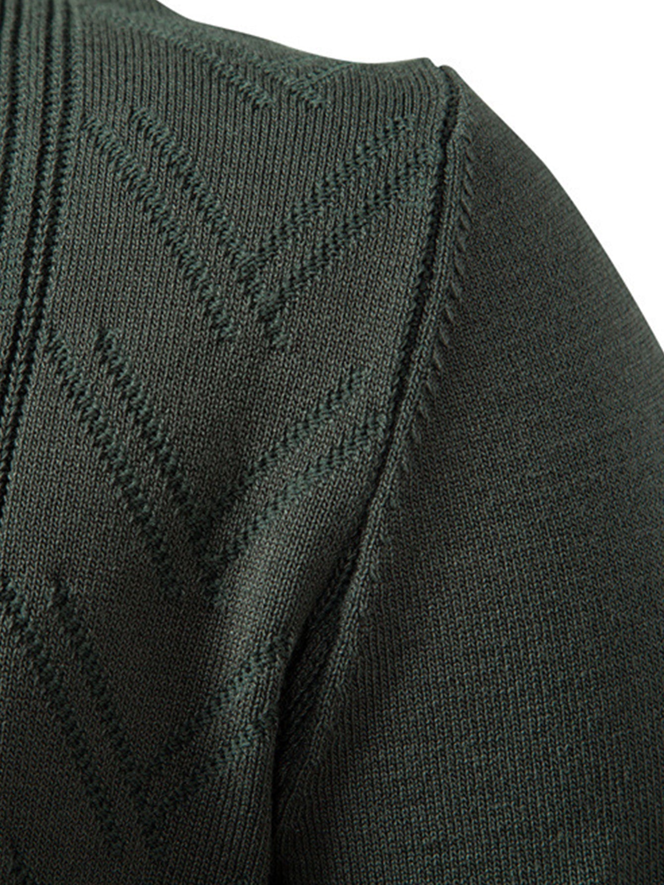Long Sleeve V-Neck Knit Polo Shirt