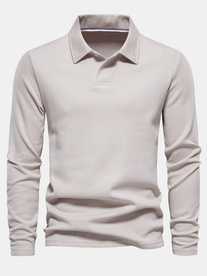 Long Sleeved V-Neck Polo Shirt