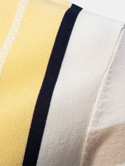 Contrast Stripe Knit Polo Shirt